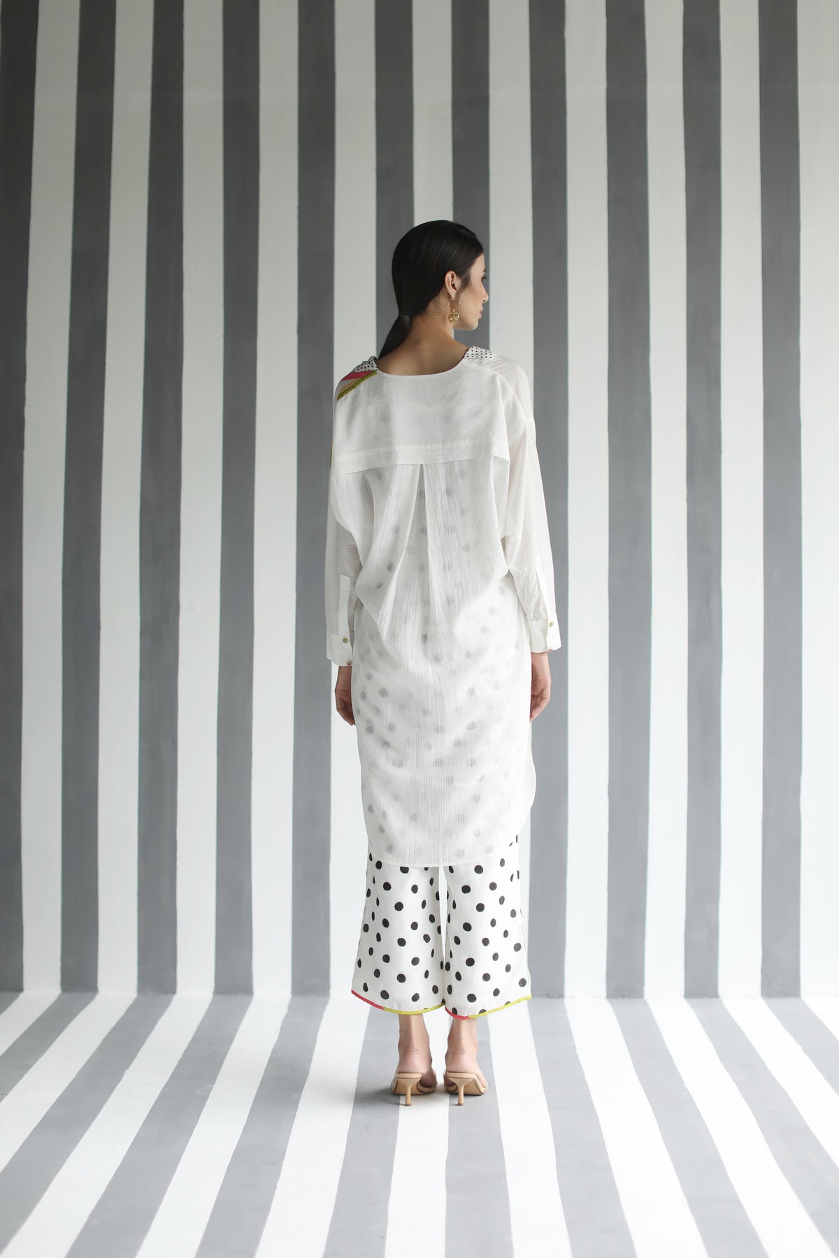 Line Sleeve Shirt Set