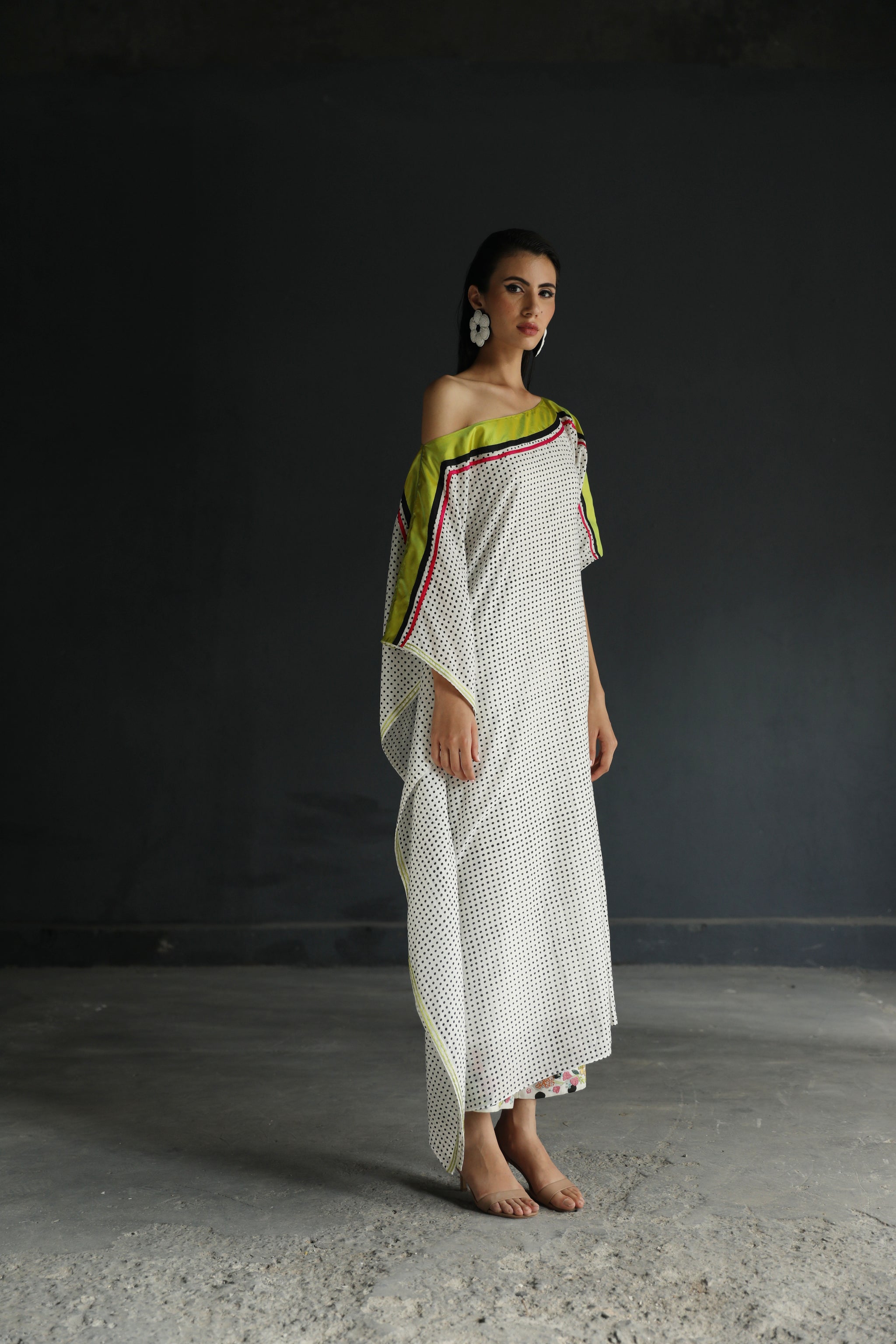 off the shoulder kaftan dress Off Shoulder Adire Silk Maxi Dress, Tie Dye Kaftan