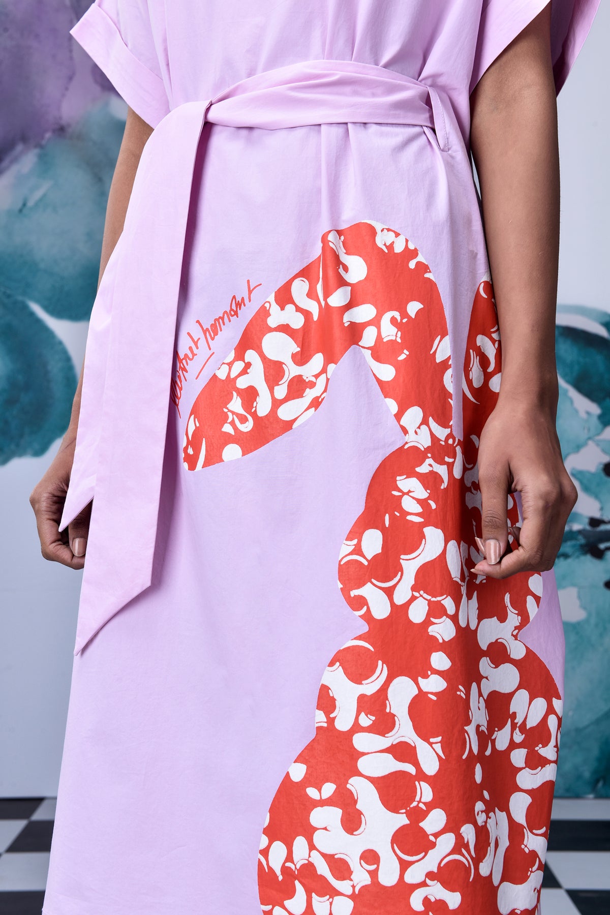 Rabbit Texture Dress Smoothie Pink