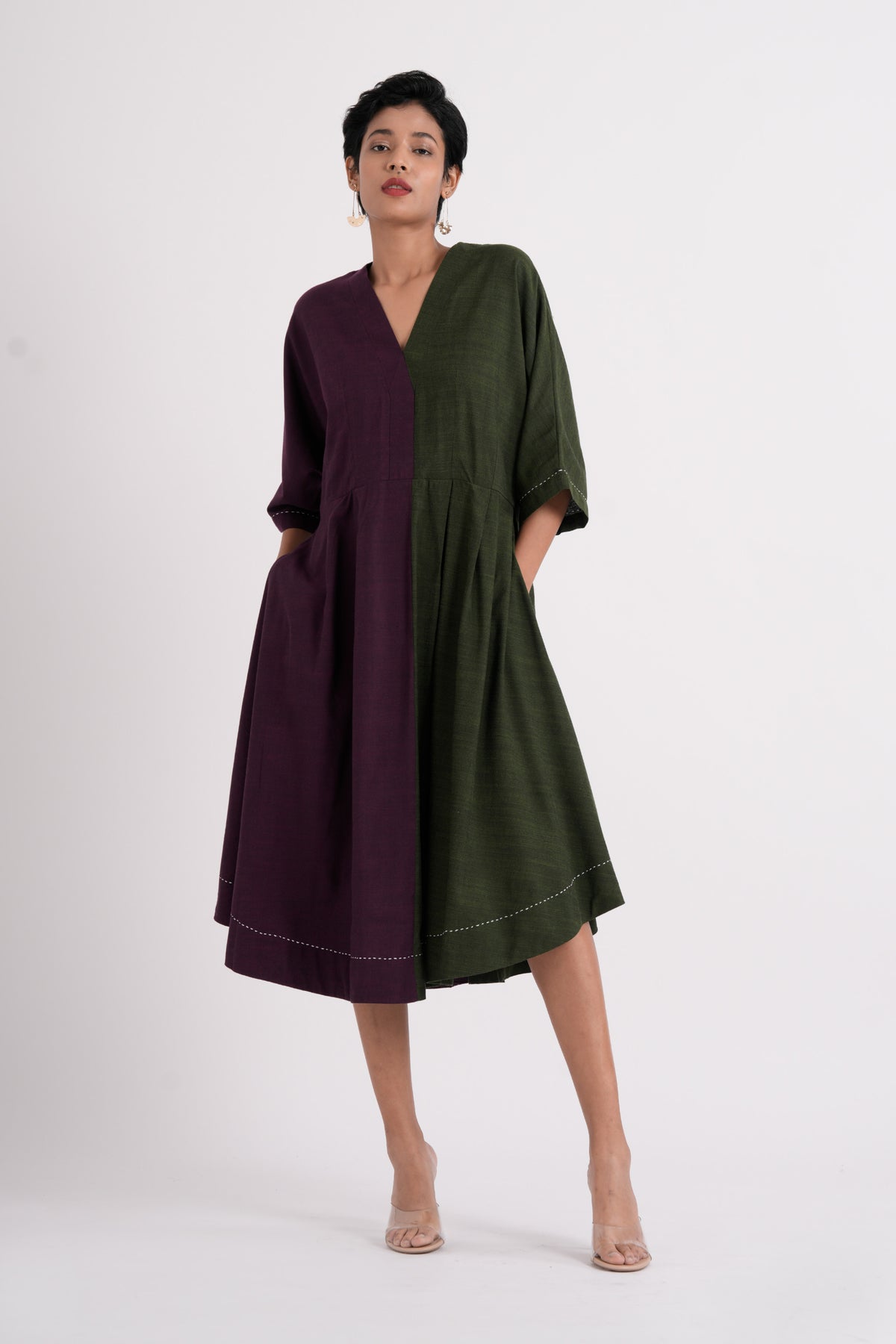 Split Hue Midi Dress