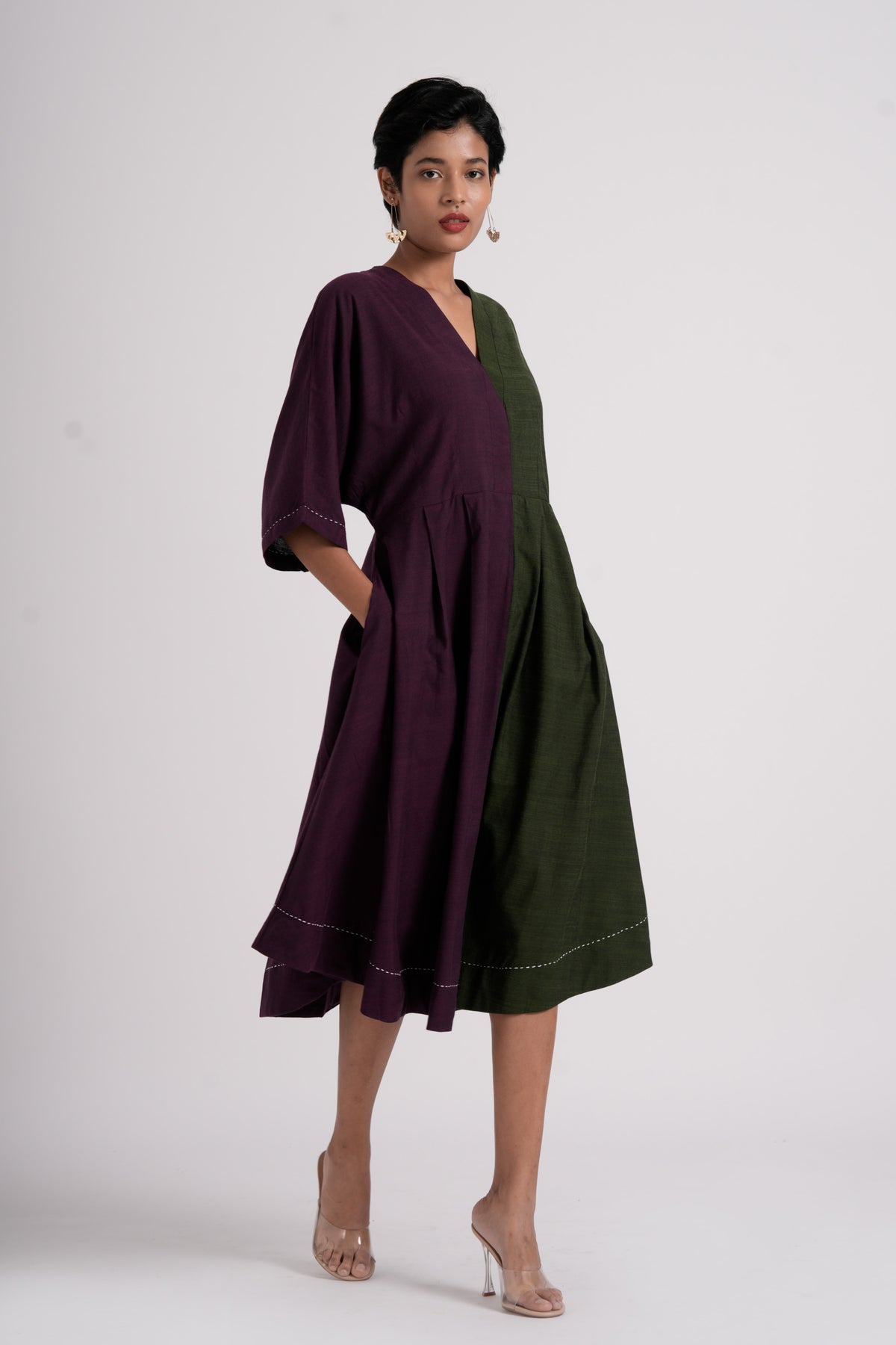 Split Hue Midi Dress