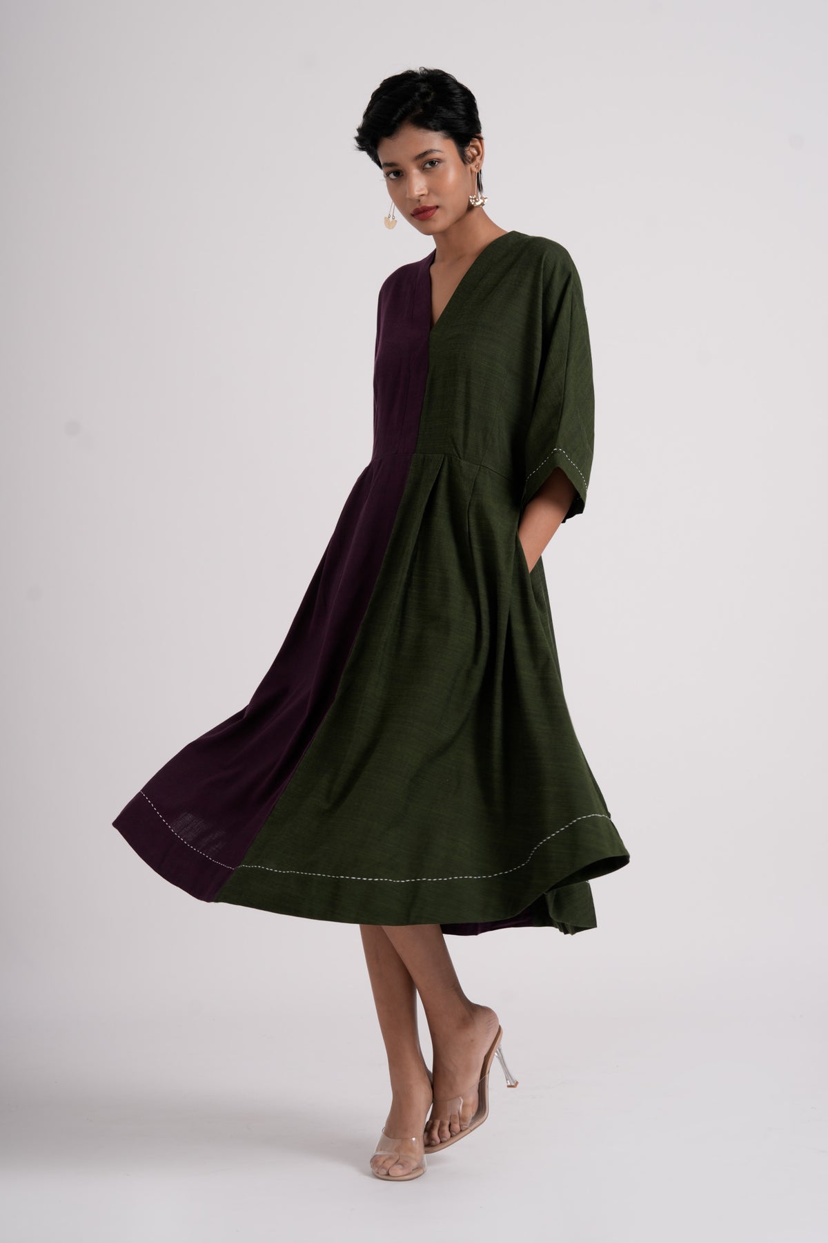 Split Hue Midi Dress