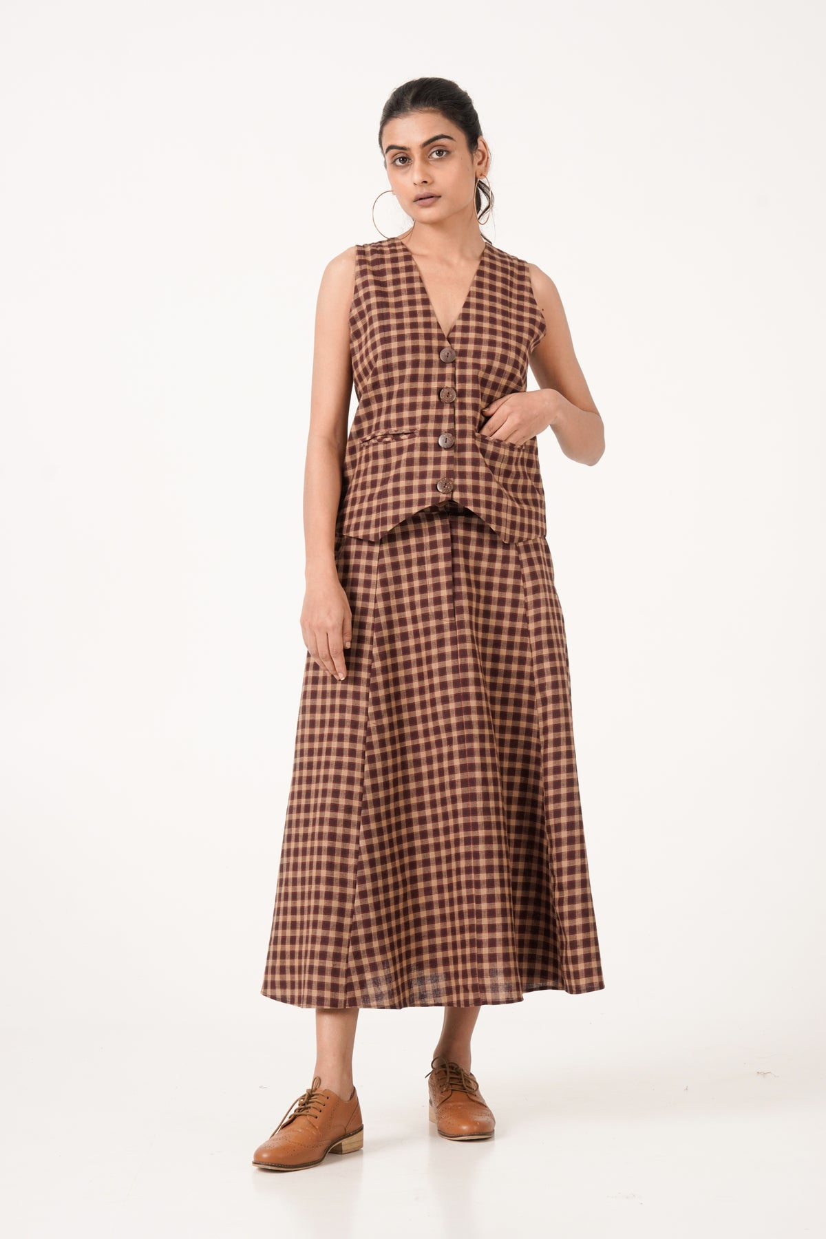 Check Wine Co-ord Set