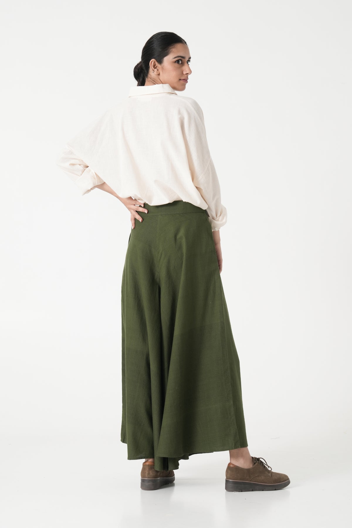 Pop Palazzos in Olive Green