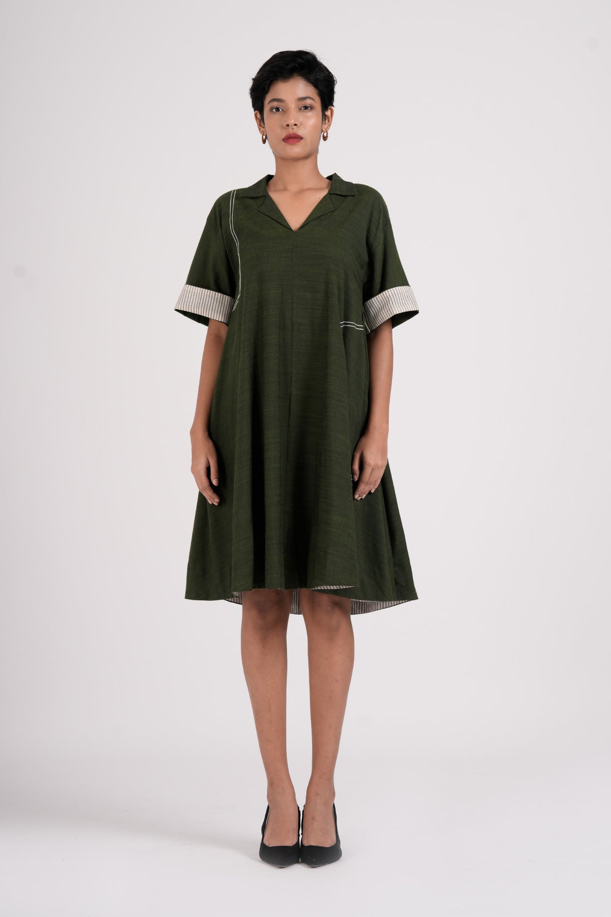 Dynamic Seaweed Green Dress