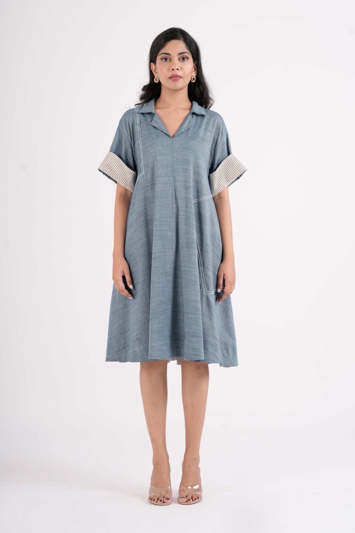 Dynamic Frosty Blue Dress