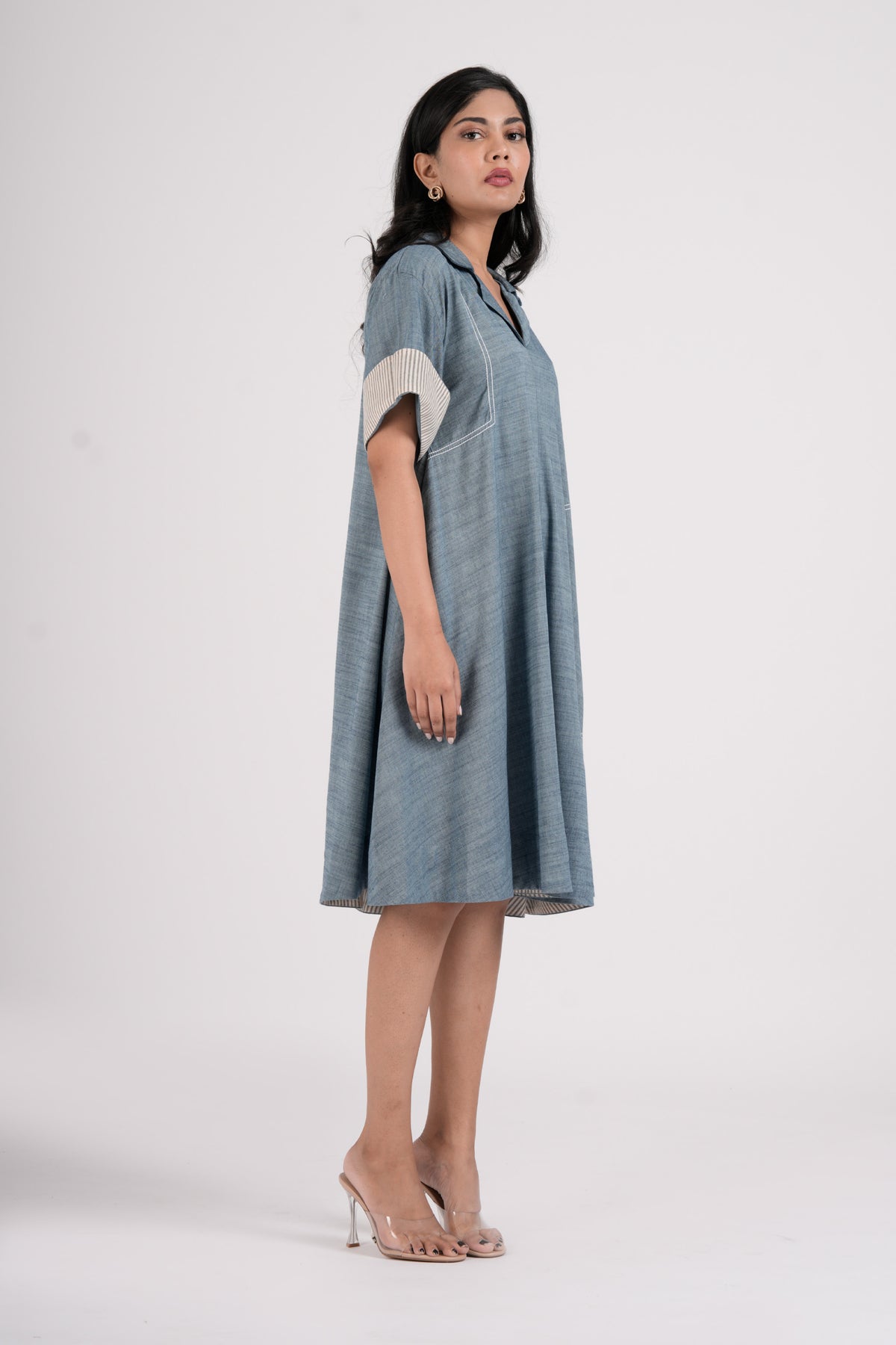 Dynamic Frosty Blue Dress