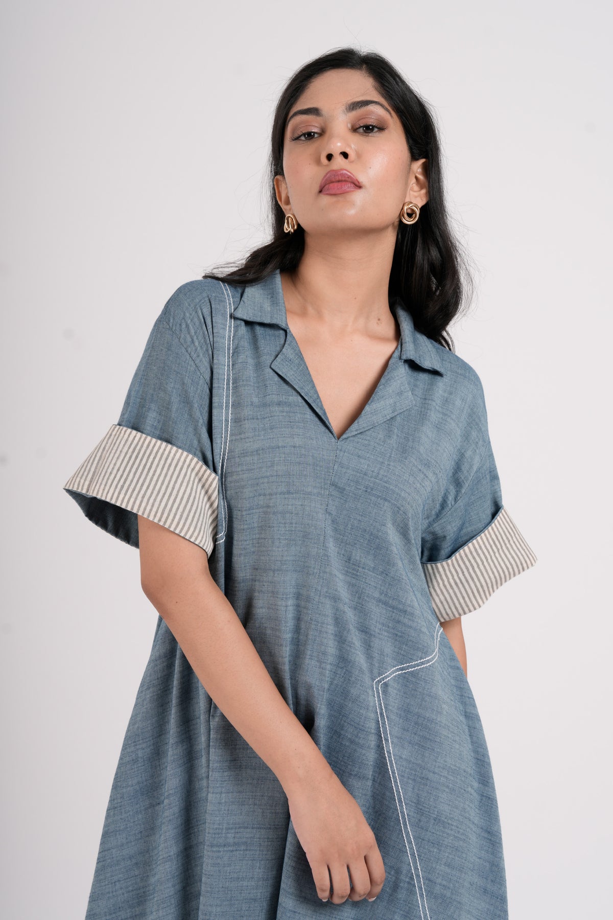 Dynamic Frosty Blue Dress