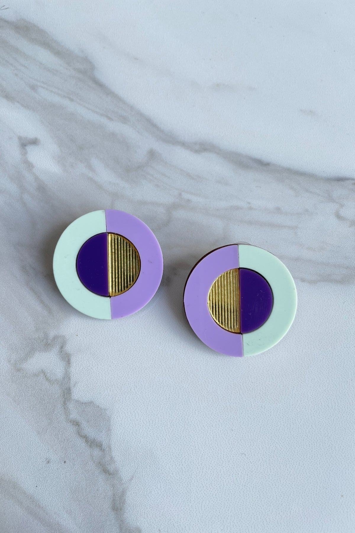 Lilac and Mint Dual Tone Studs