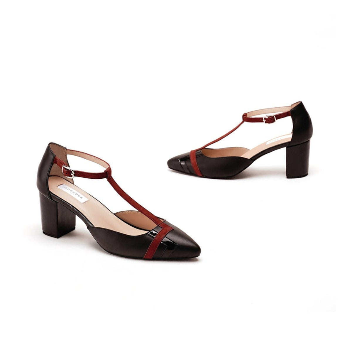 Black &amp; Rust 2.5 Inches Pointed Pumps