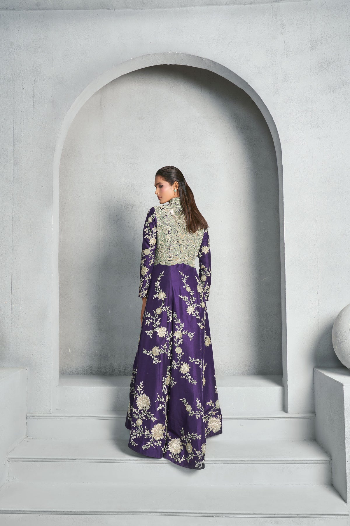 Classic Purple Long Jacket Set