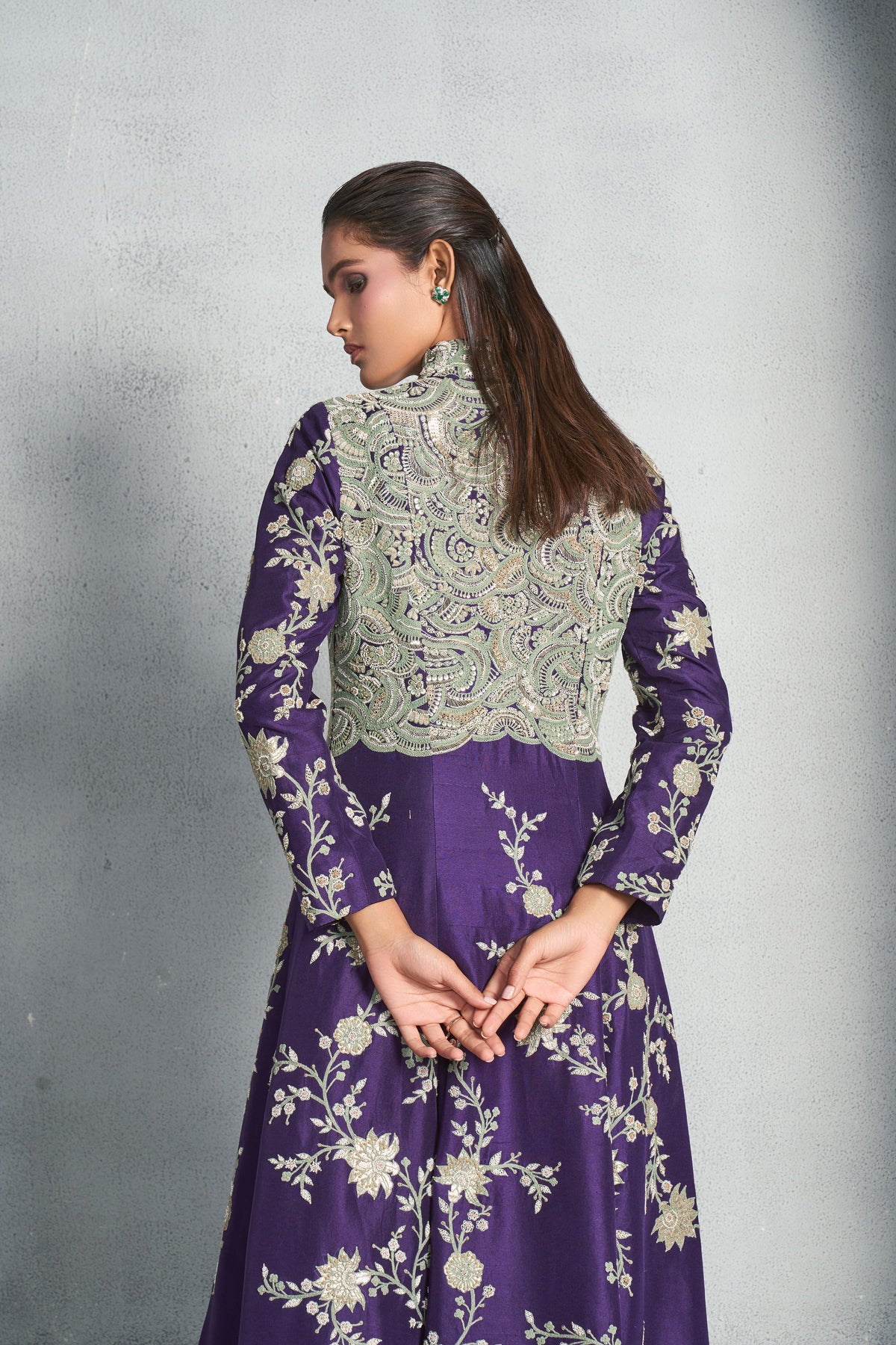 Classic Purple Long Jacket Set