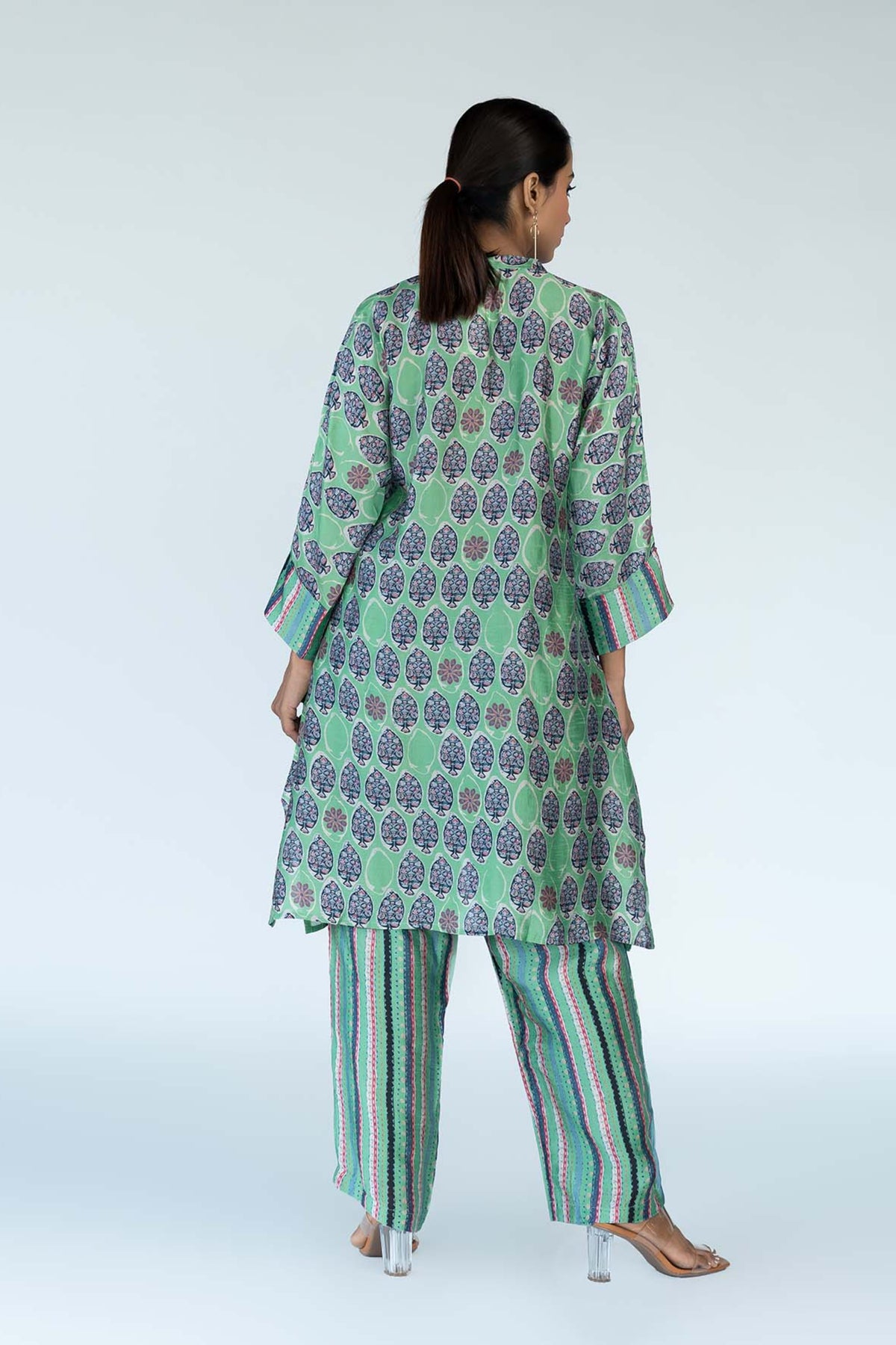 Green Coord Mughal Boota Set (2 pc)