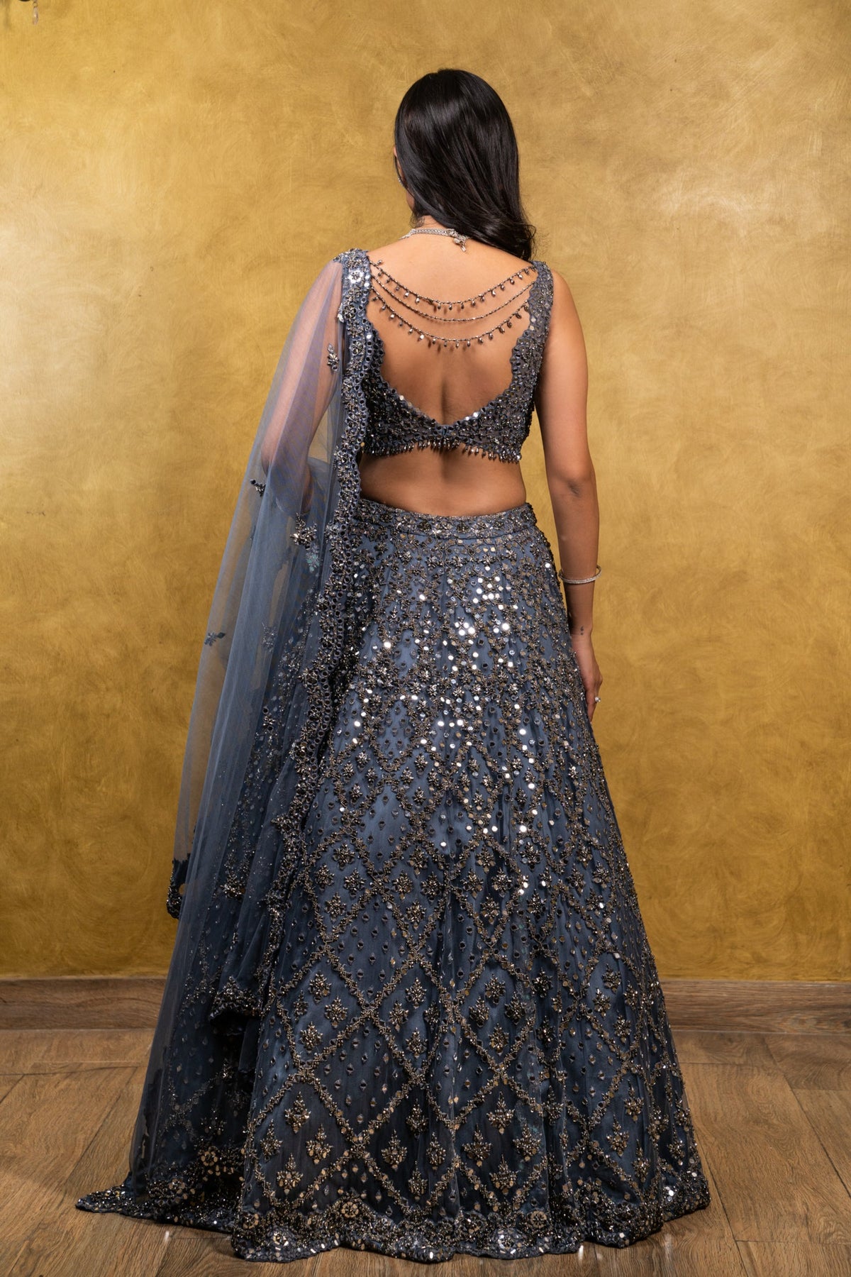Charcoal Grey Lehenga Set