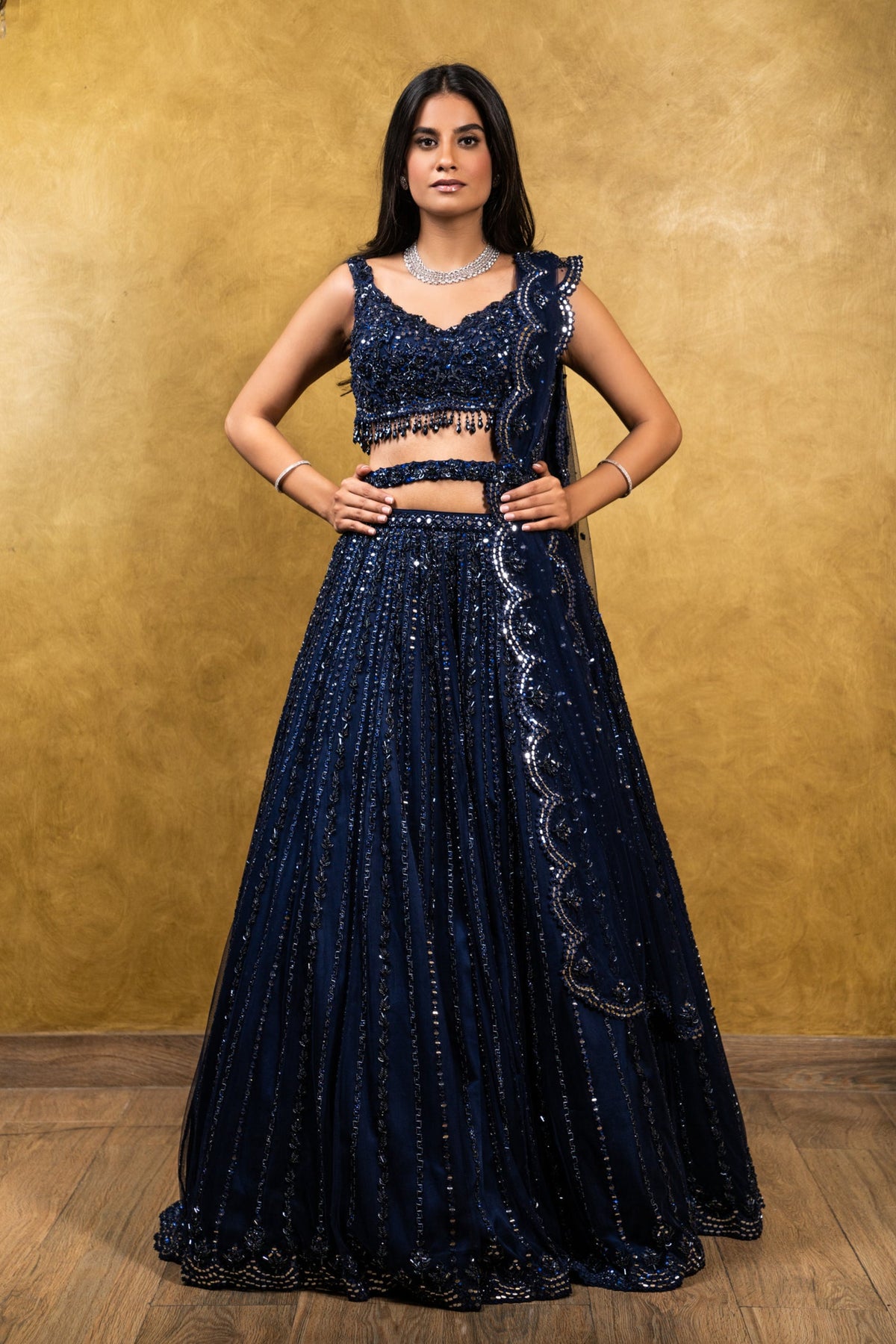 Navy Blue Lehenga Choli