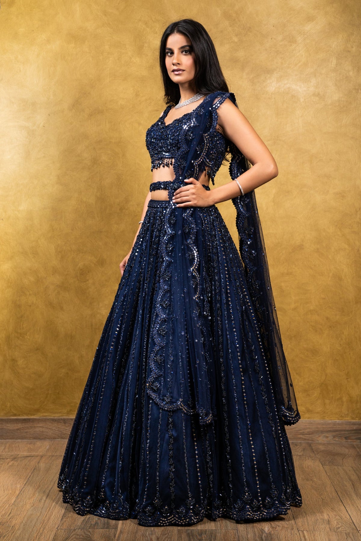 Navy Blue Lehenga Choli