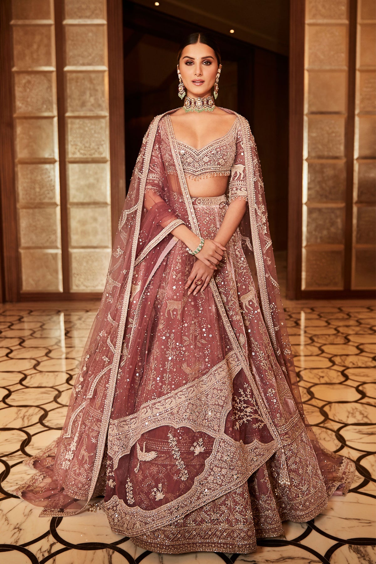 The French Rose Tales of Masai Lehenga