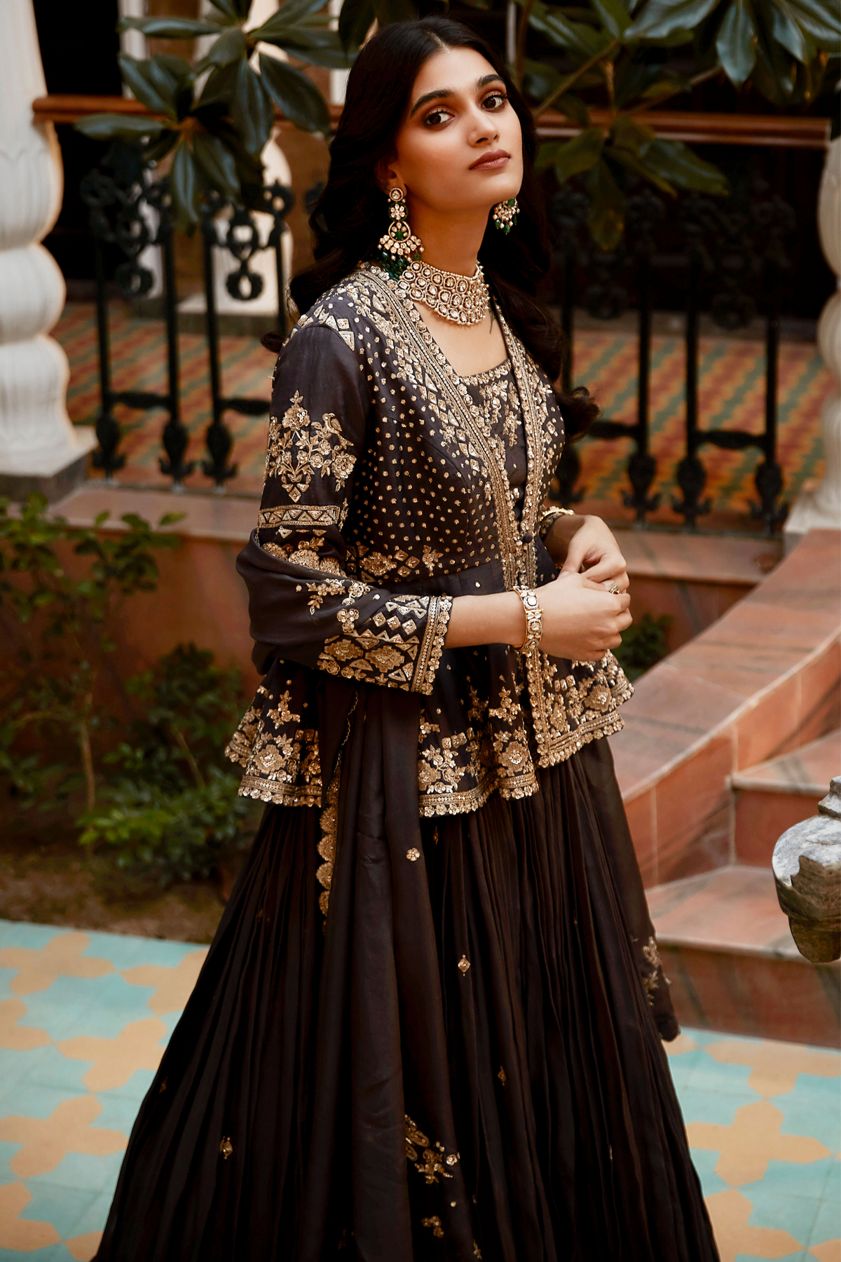 The British Grey Royal Lehenga Set