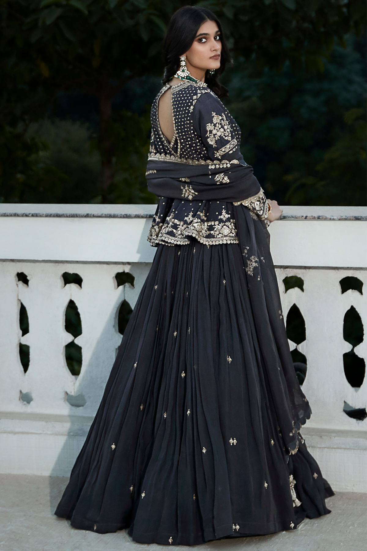 The British Grey Royal Lehenga Set