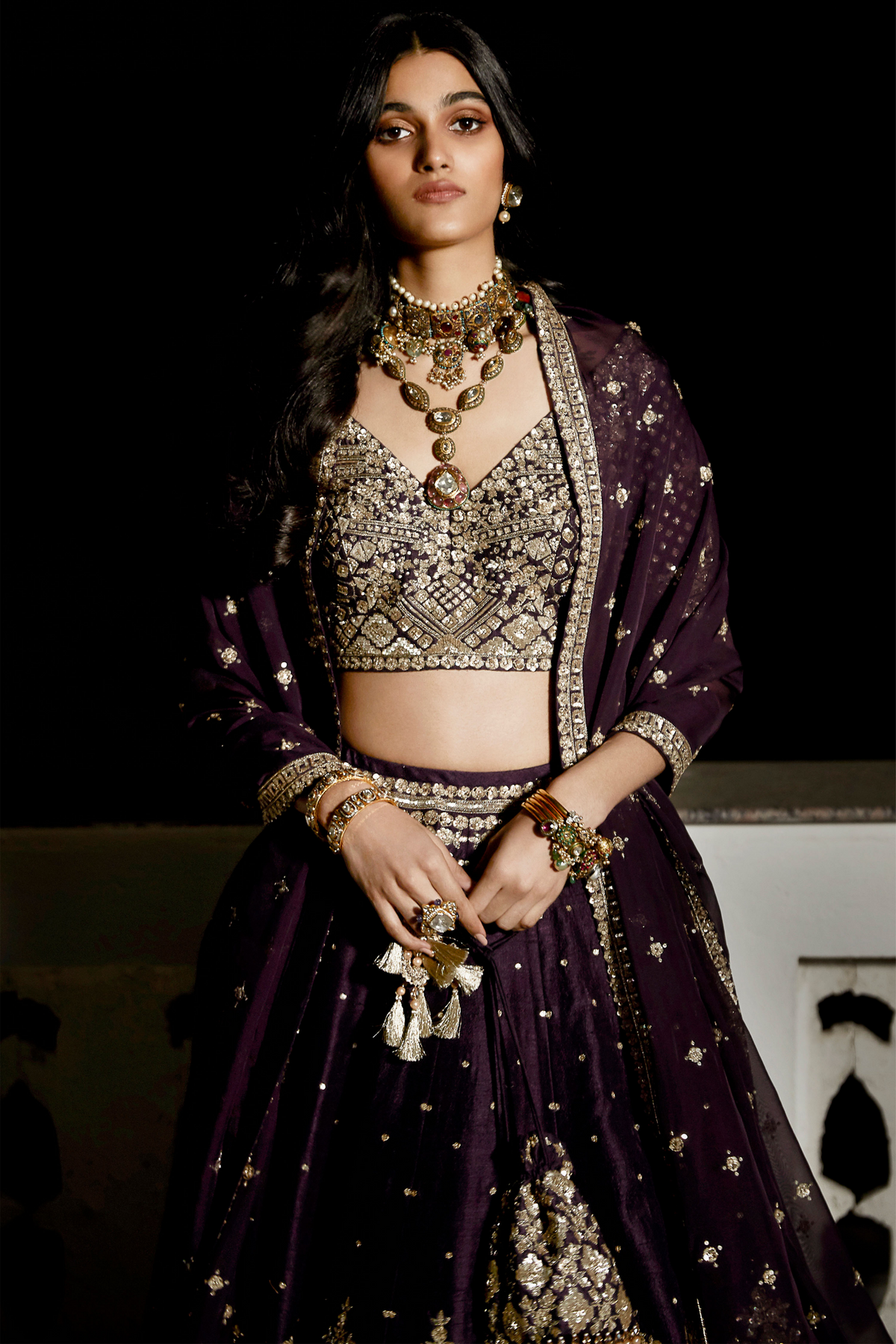 The Royal Midnight Plum Lehenga