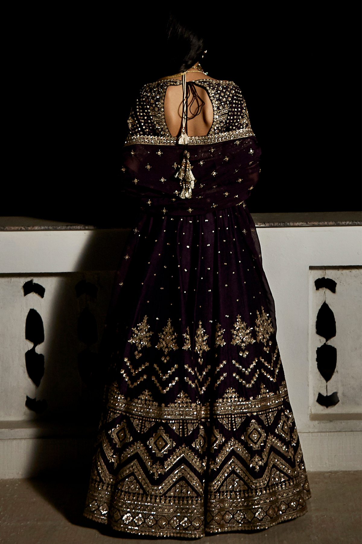 The Royal Midnight Plum Lehenga