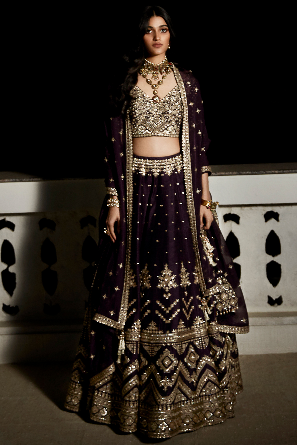 The Royal Midnight Plum Lehenga