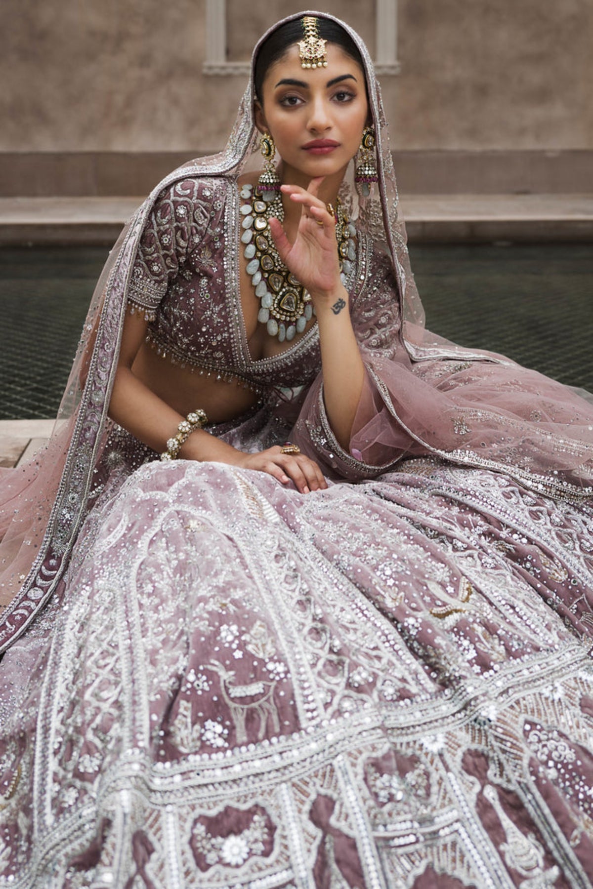 The French Rose Masai Trinity Lehenga Set