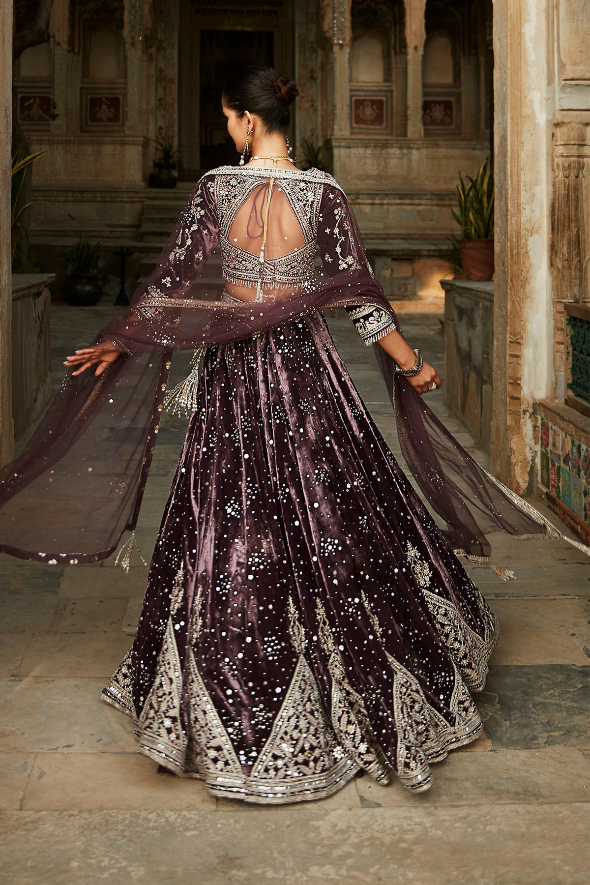 The Temple Night Sky Lehenga