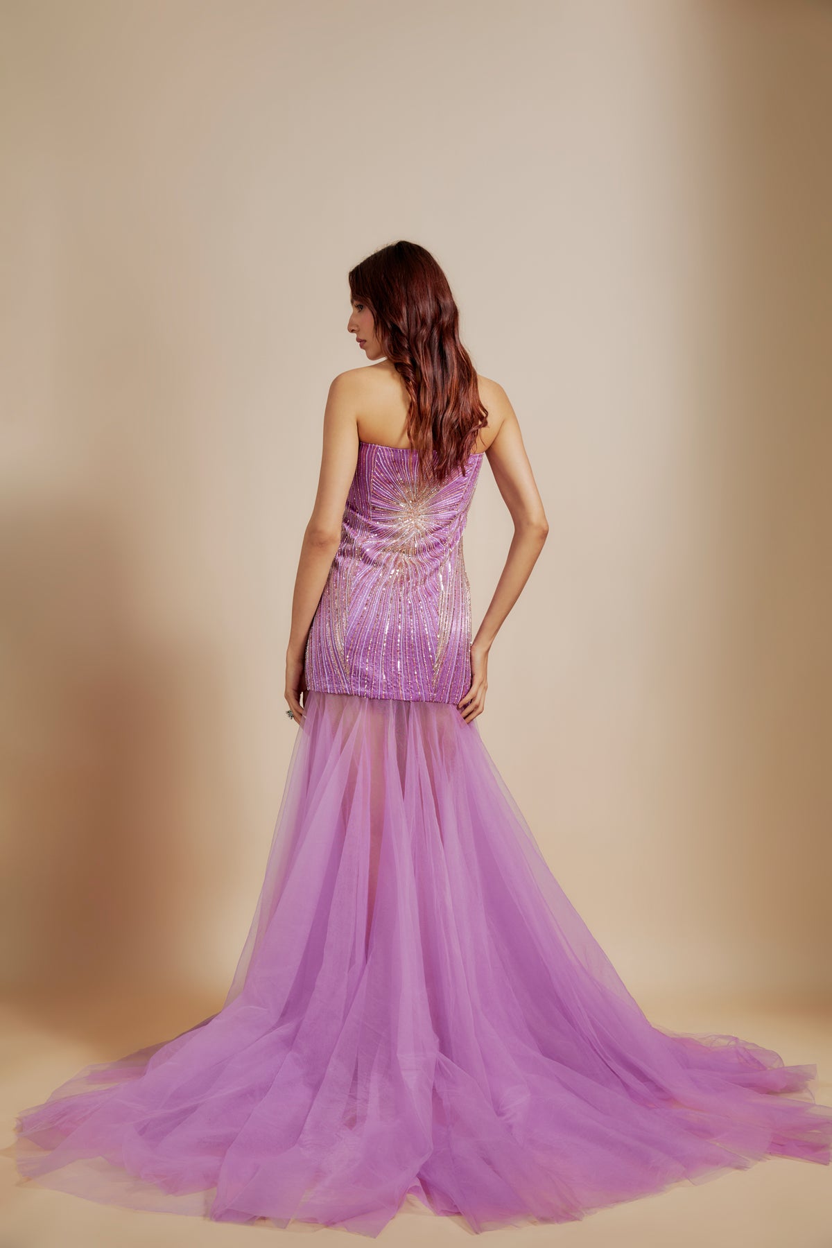 Purple Embroidered Gown