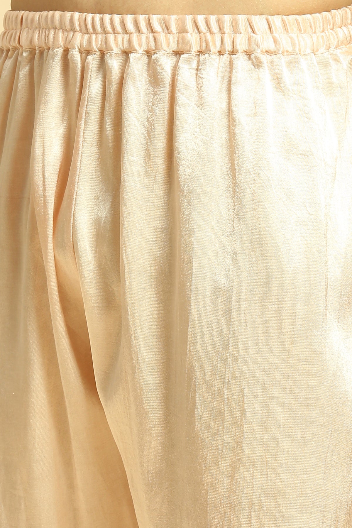 Peach Tissue Kurta With Pant With Ombrey Dupatta