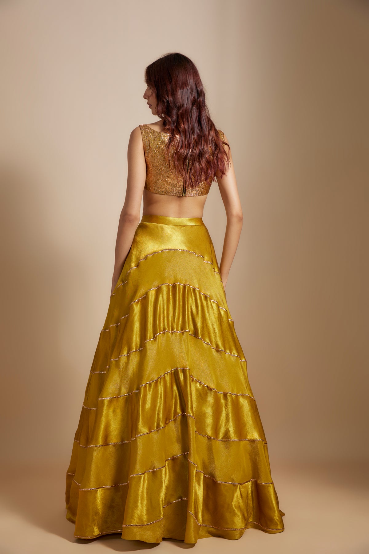 Mustard Block Skirt set