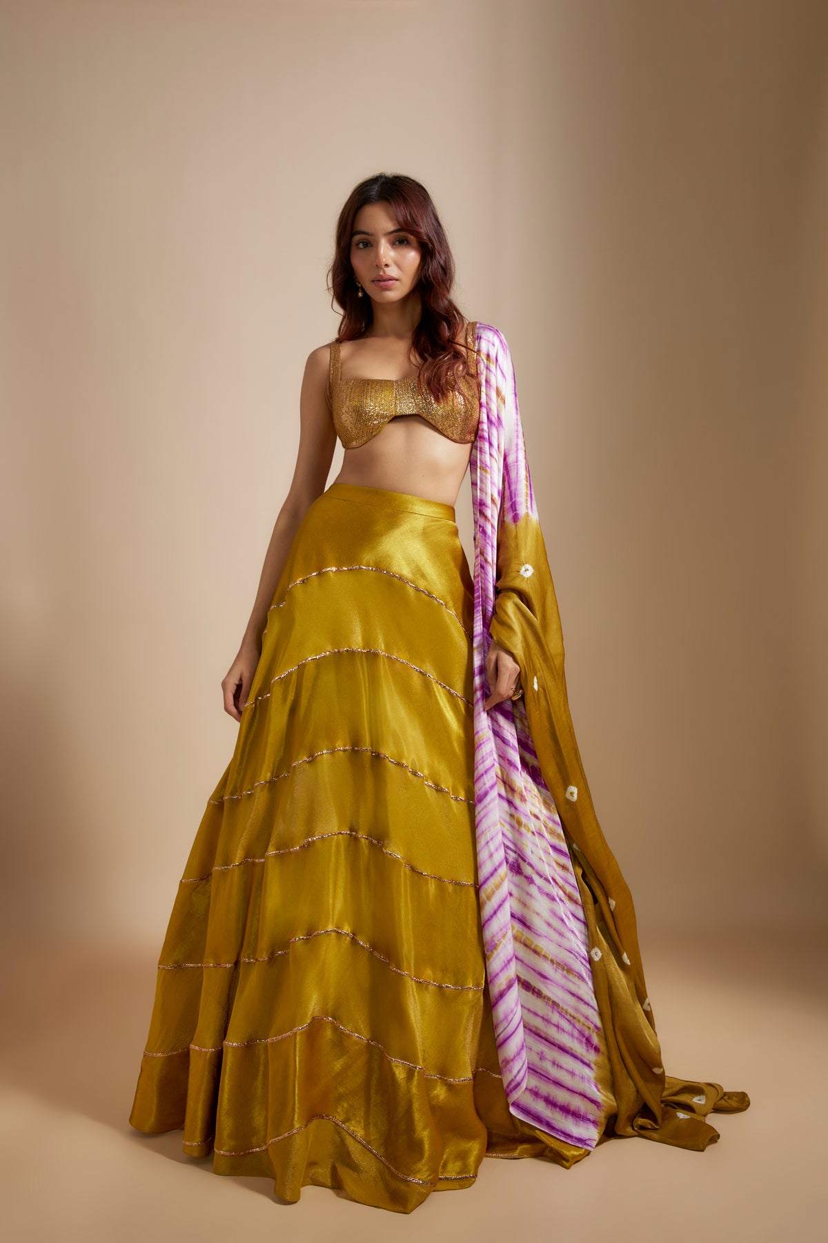 Mustard Block Skirt set