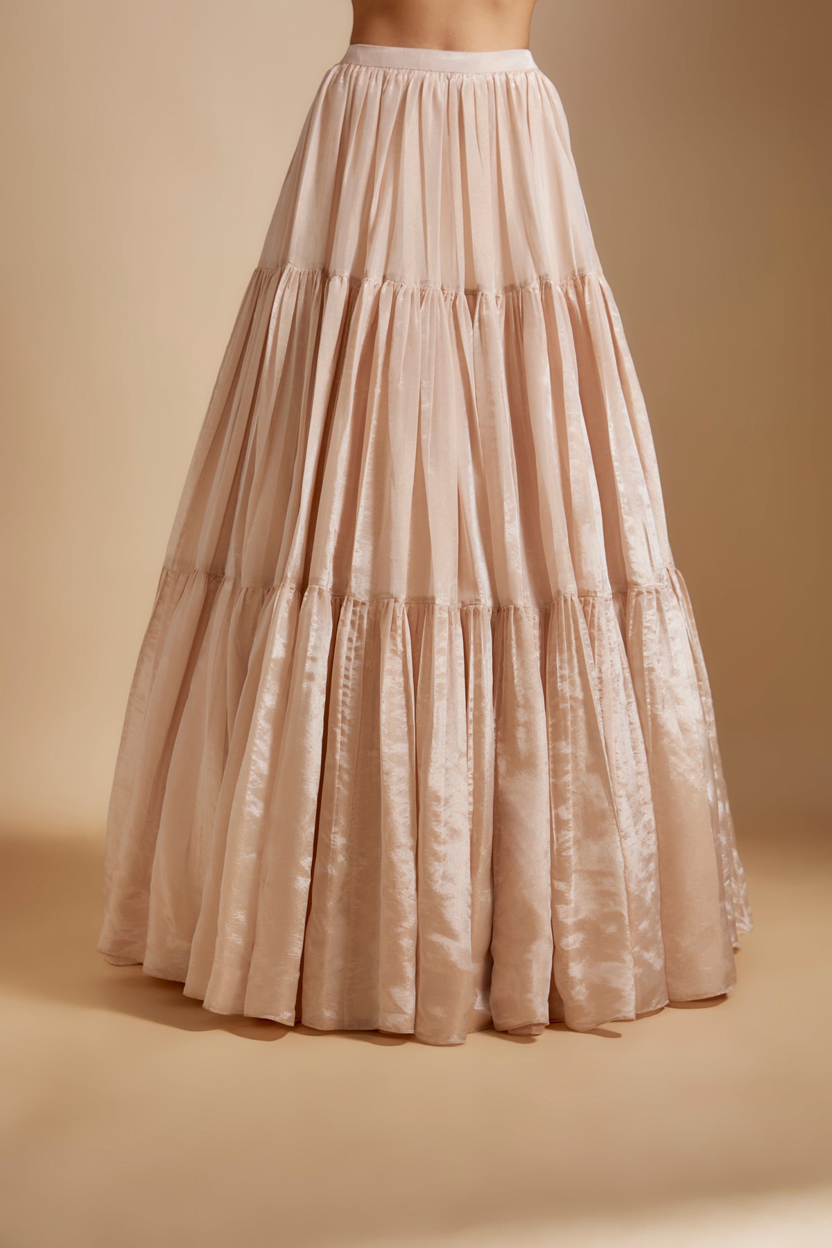 Peach Tissue Skirt set