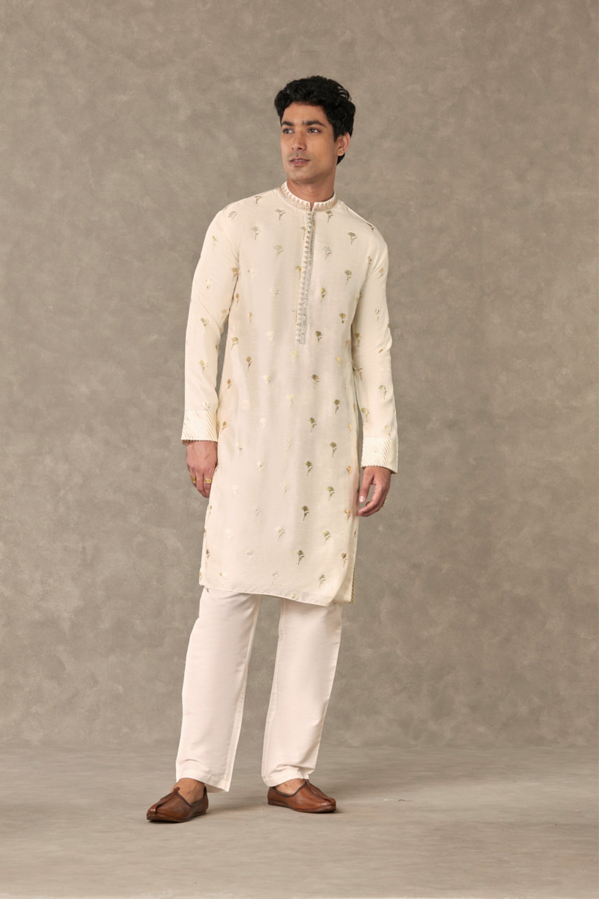 Ivory Wine Garden Kurta Set