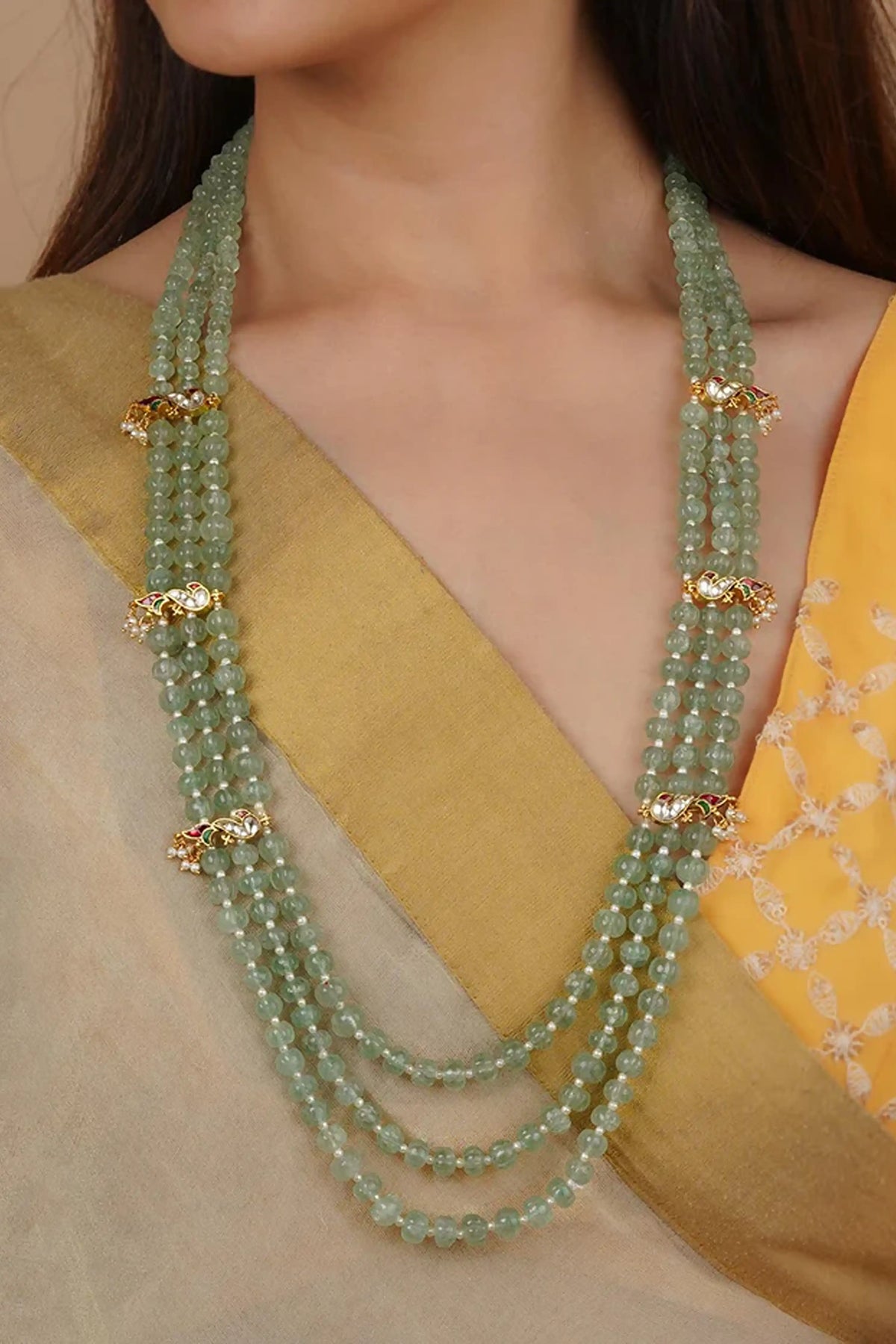 Gold Plated Mala in Multicolor