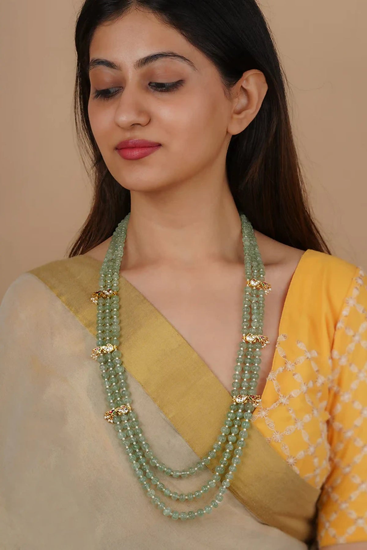 Gold Plated Mala in Multicolor