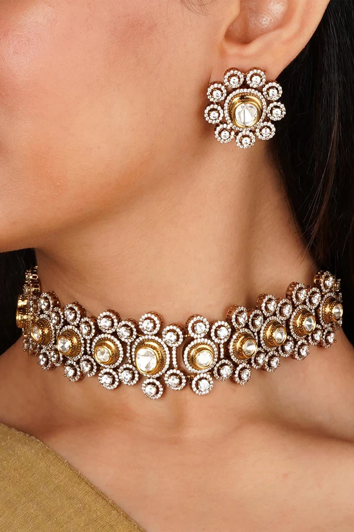 Moissanite Necklace Set in White