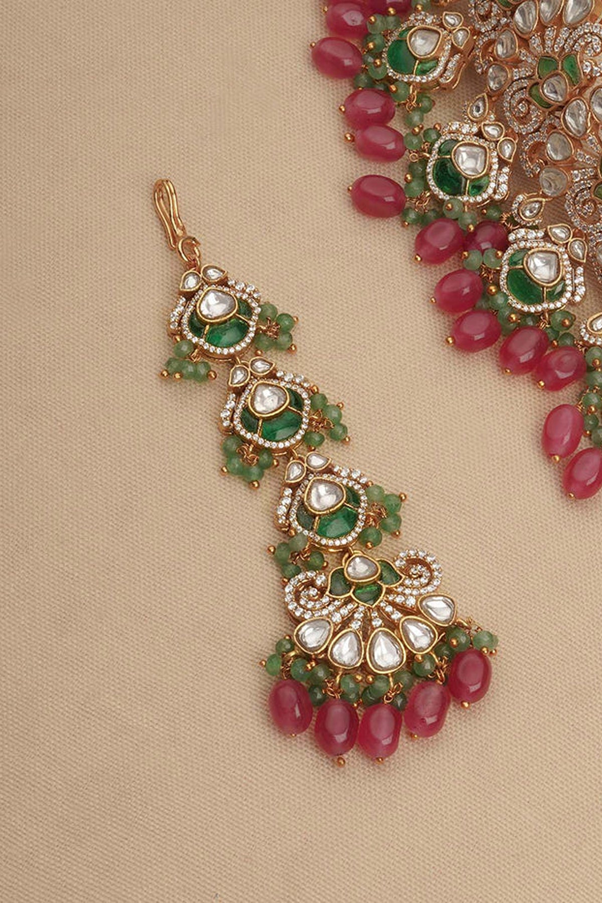 Gold Plated Moissanite Bridal Necklace Set