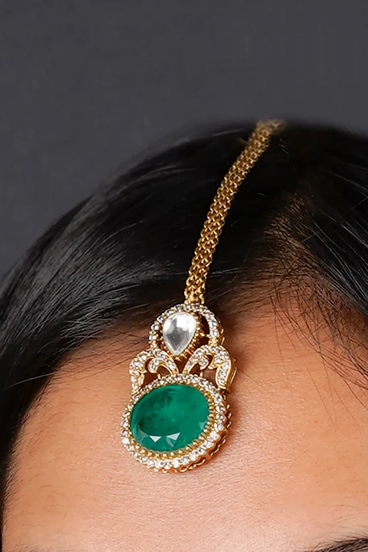 Moissanite Necklace Set in Green Color