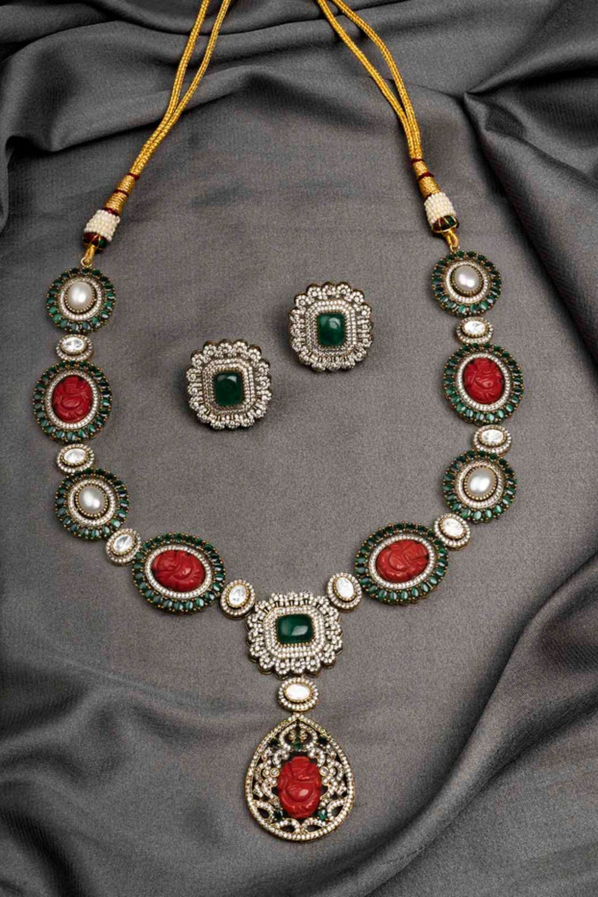 Multicolor Moissanite Necklace Set