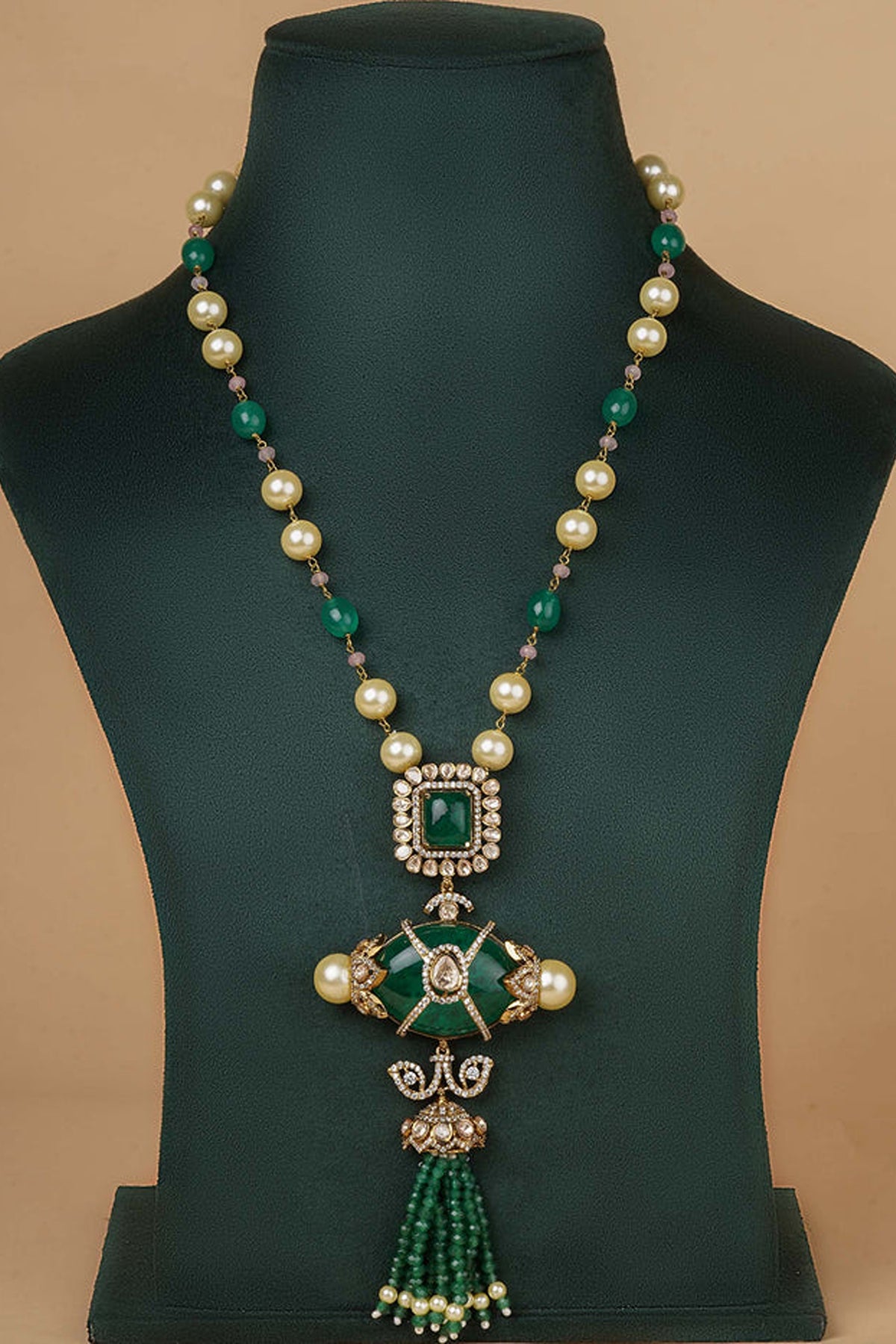 Gold Plated Moissanite Necklace Set
