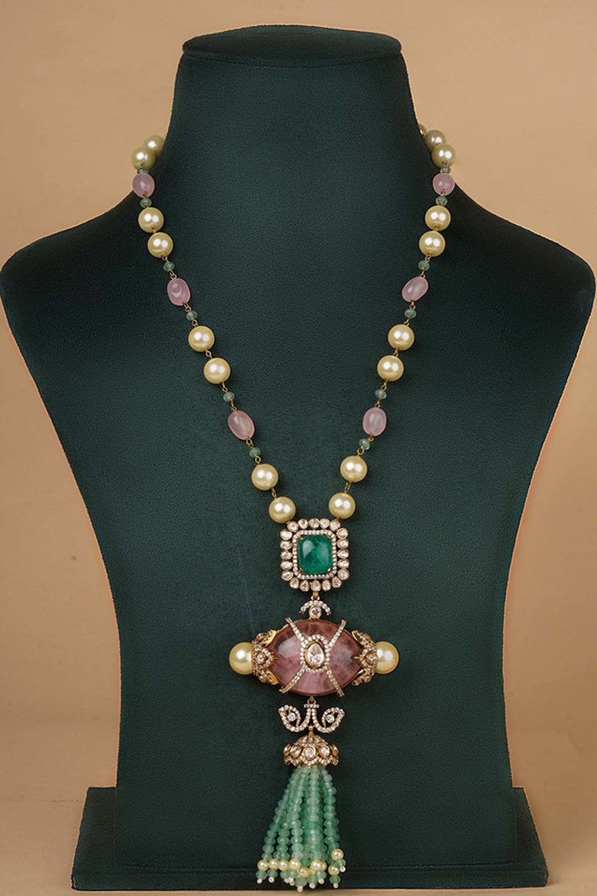 Gold Plated Moissanite Necklace Set