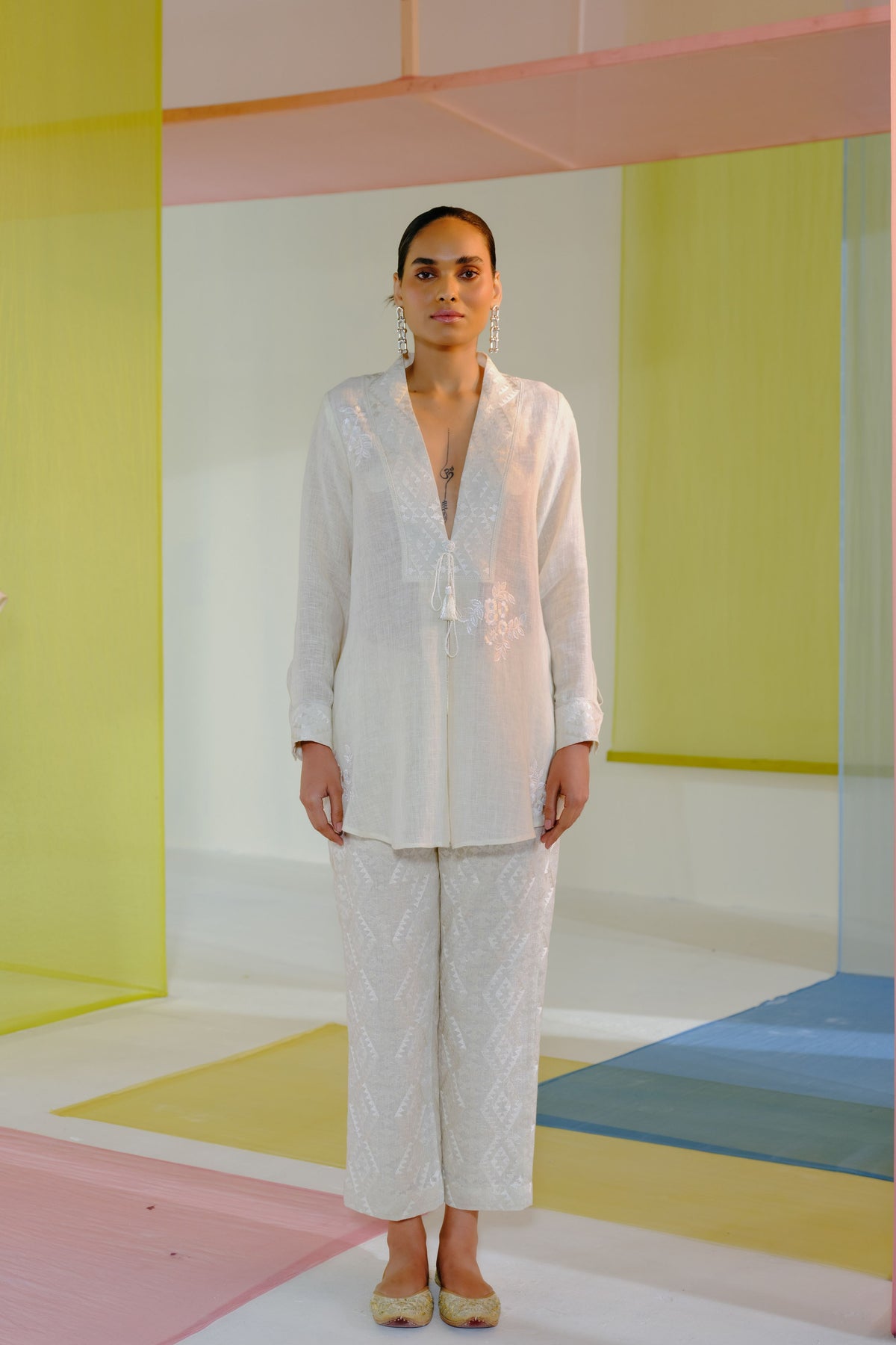 Beige Warda Co-ordinate Set