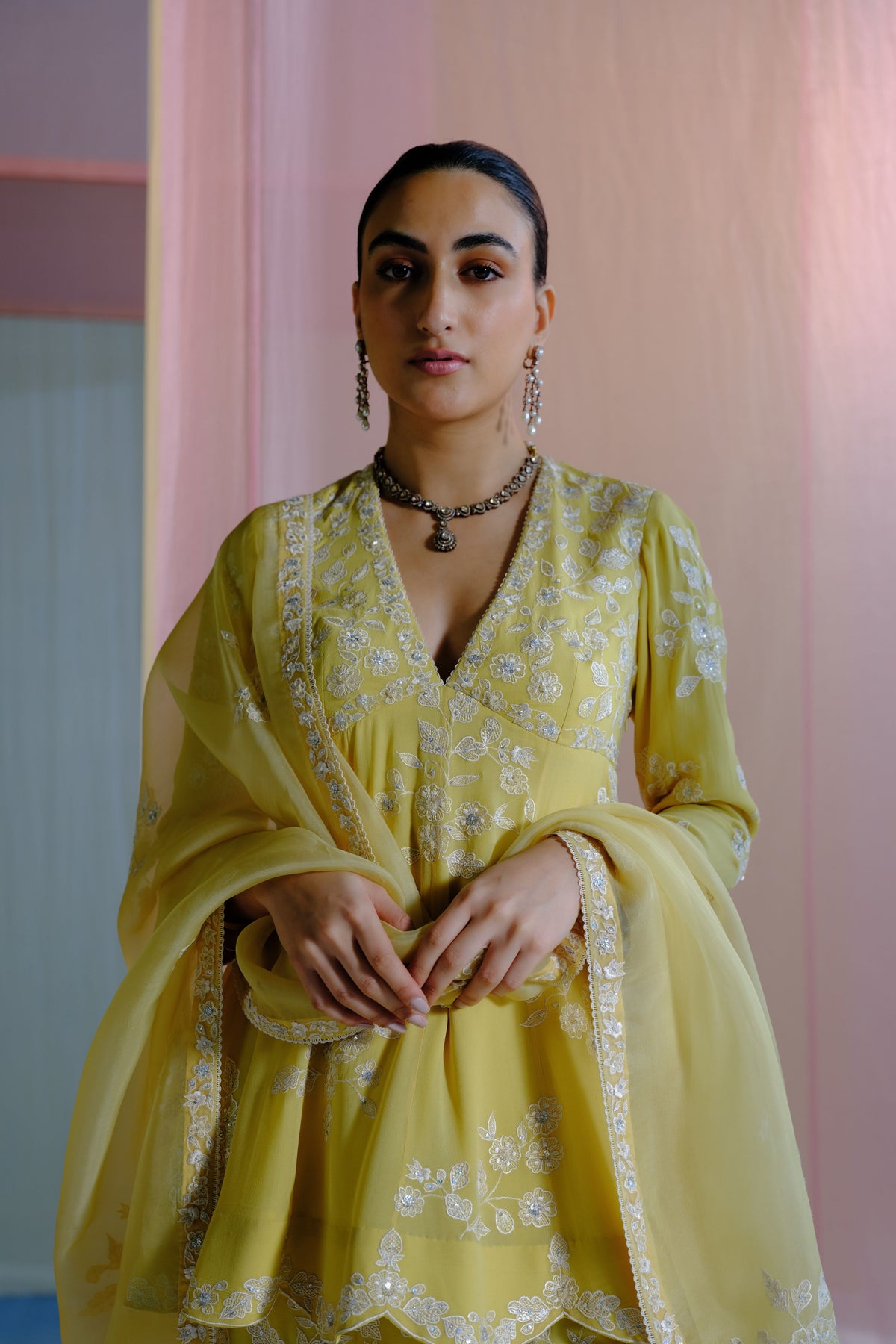 Yellow Ashraqat Gharara Set