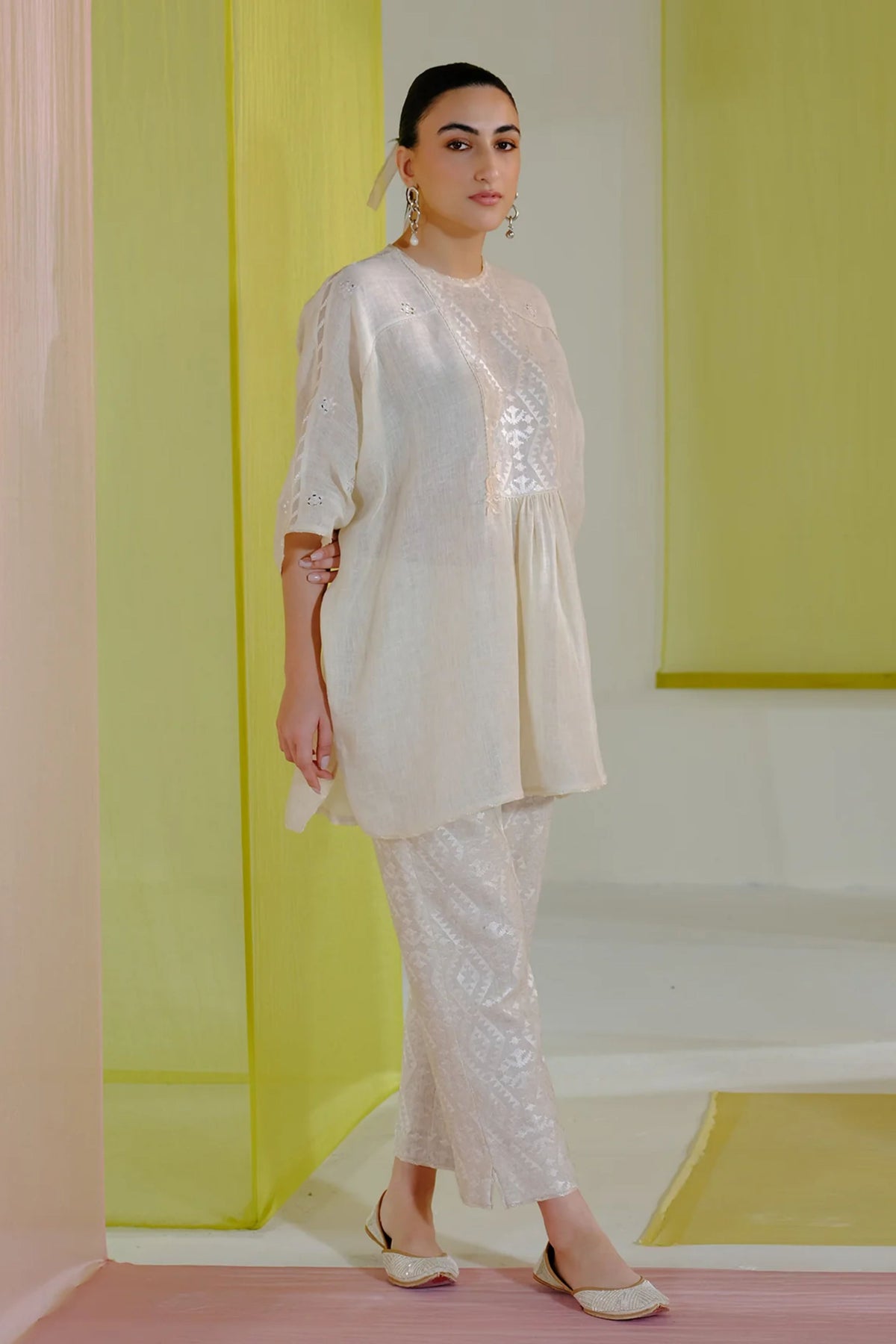 Beige Ifra Co-ordinate Set