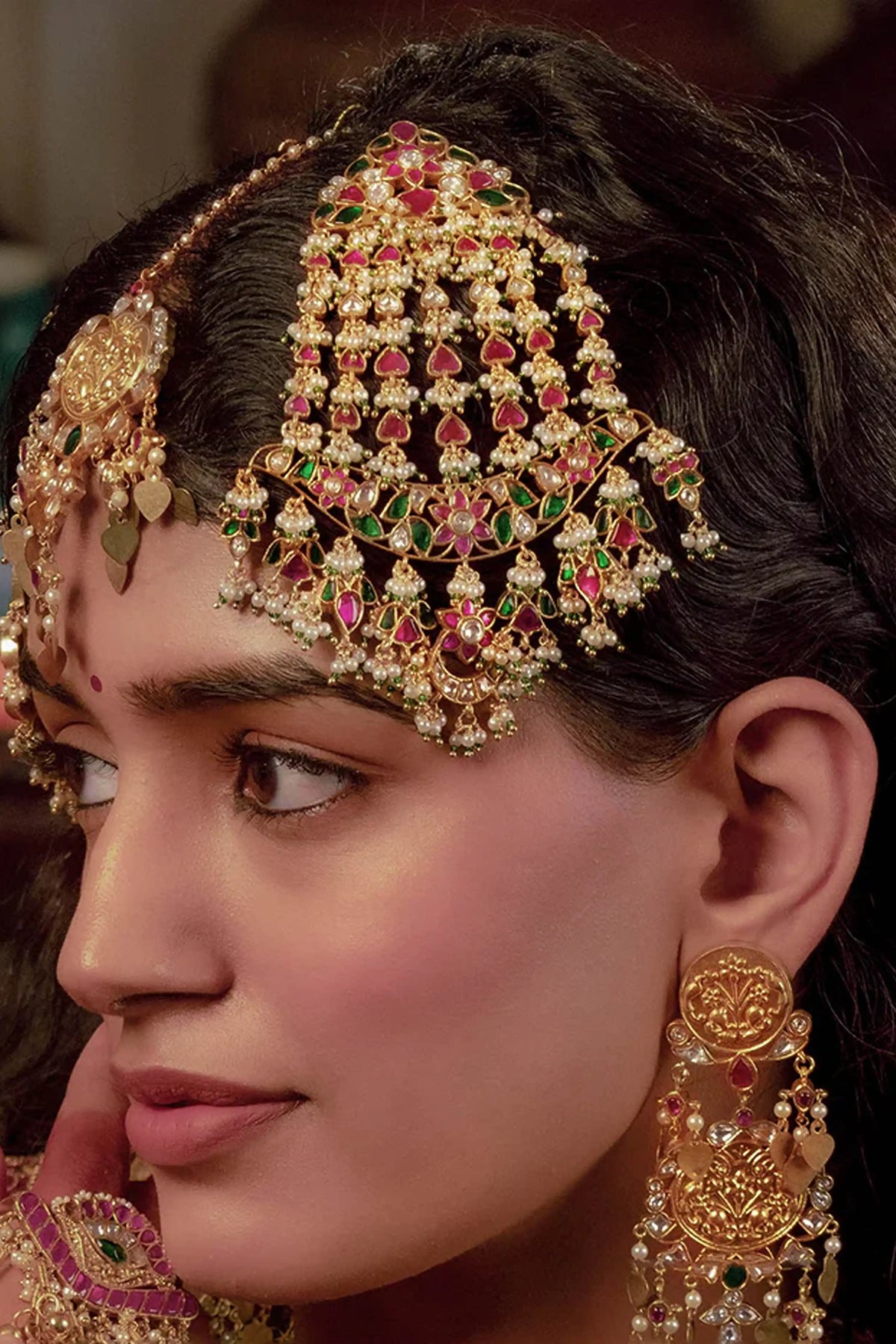 Jadau Kundan Passa in Multicolor