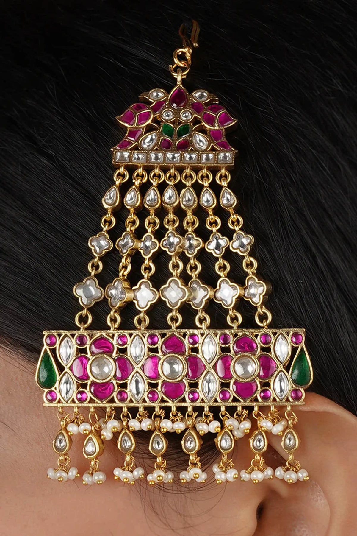 Jadau Kundan Passa in Multicolor