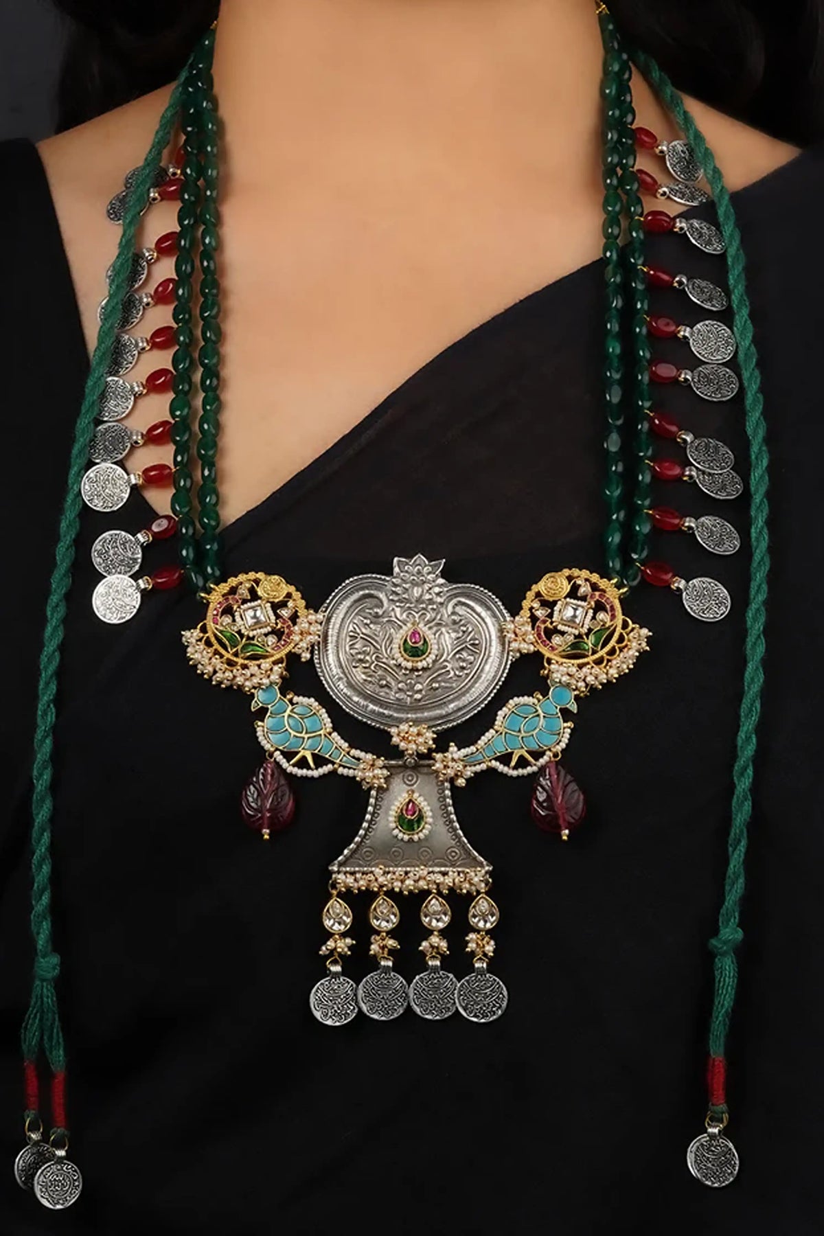 Multicolor Dual Tone Mishr Tribal Necklace