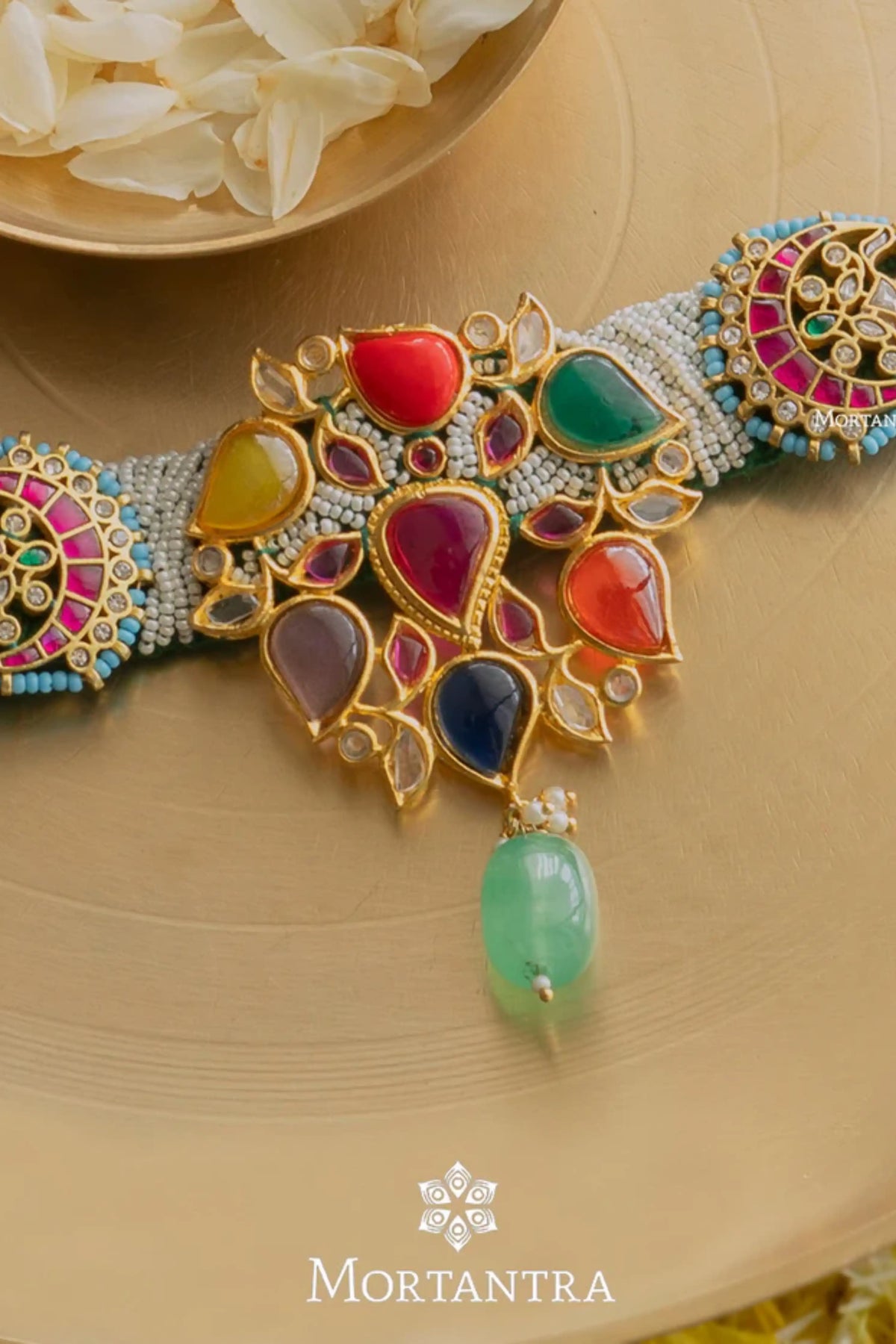 Multicolor Gold Plated Mishr Necklace Set