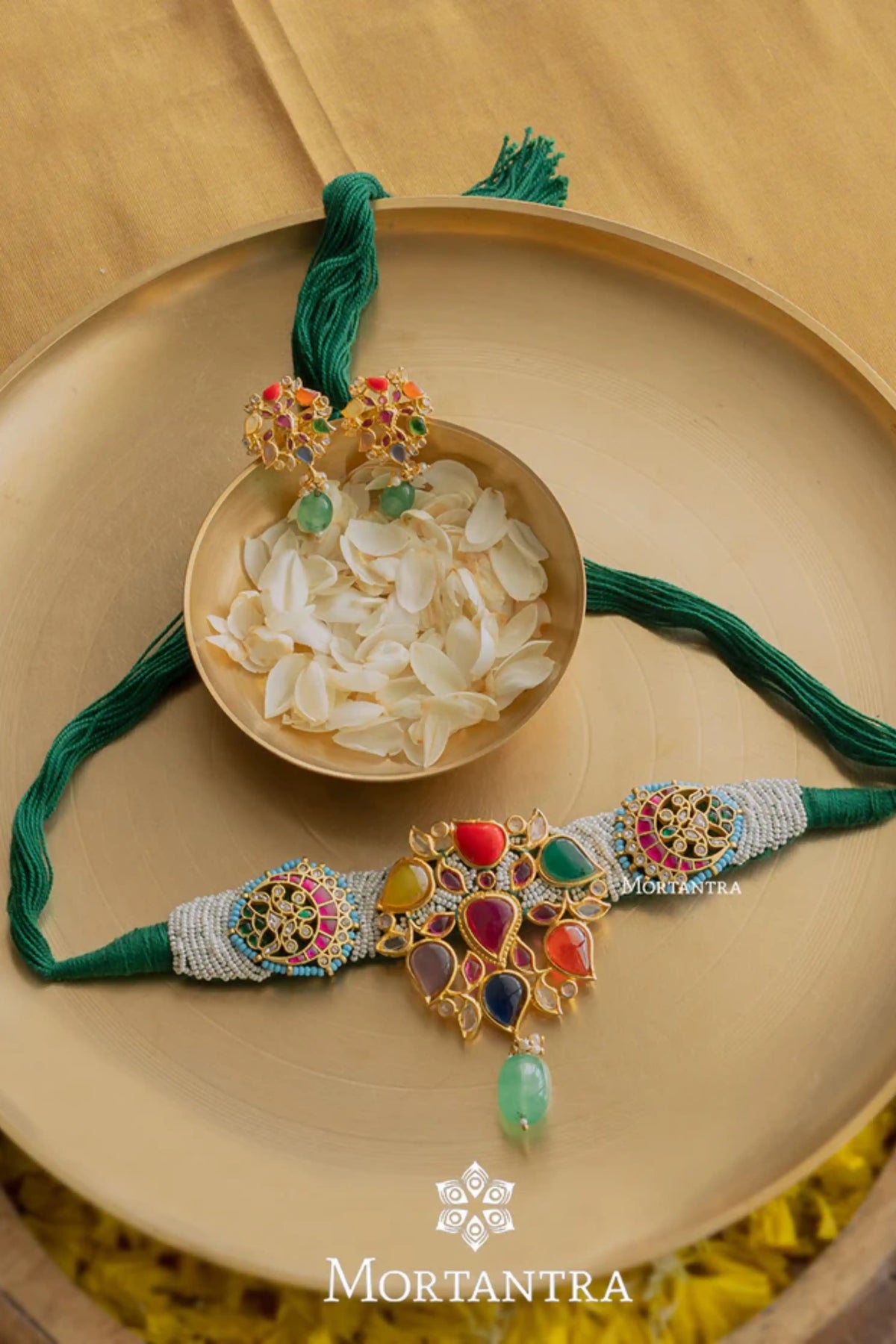 Multicolor Gold Plated Mishr Necklace Set